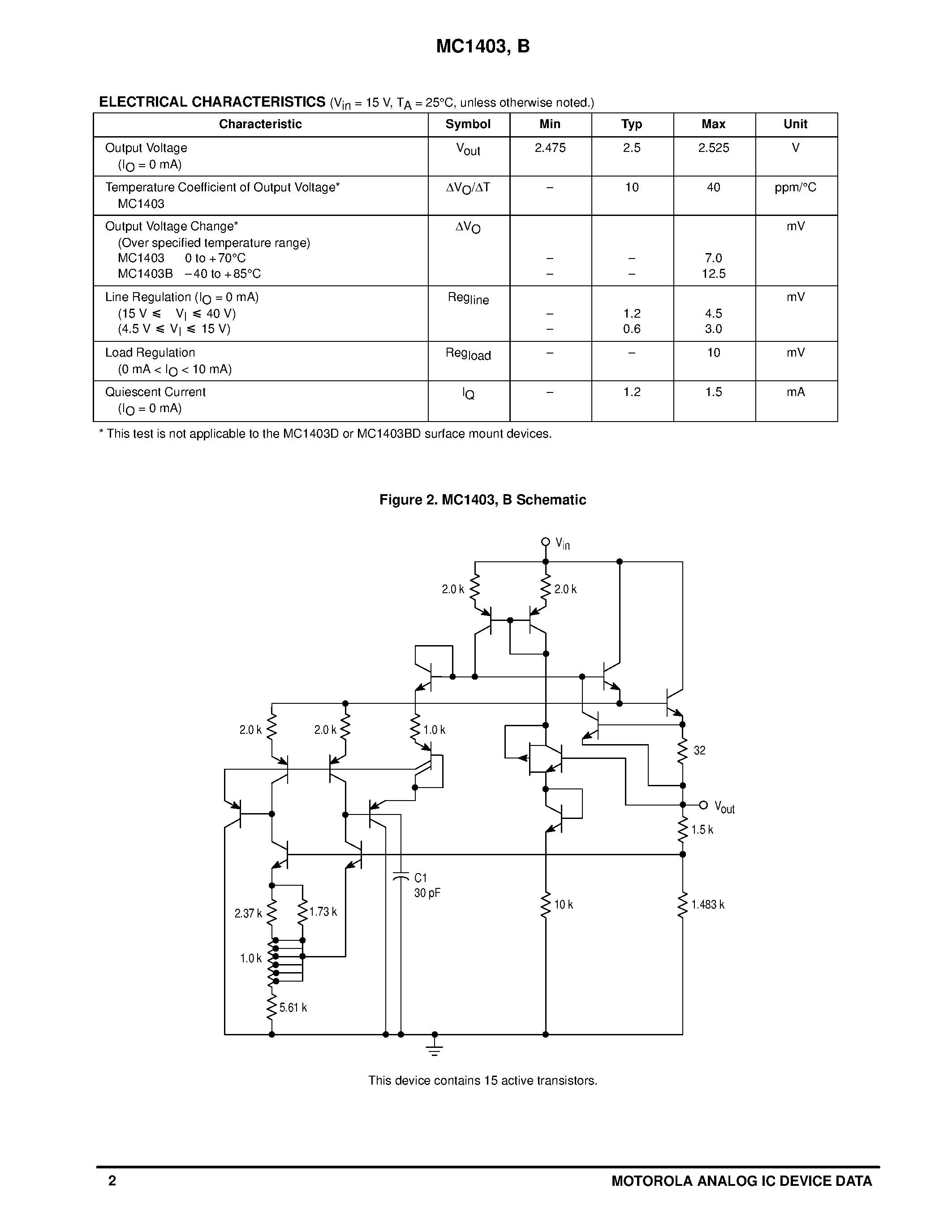 Даташит MC1403 - Low Voltage Reference страница 2