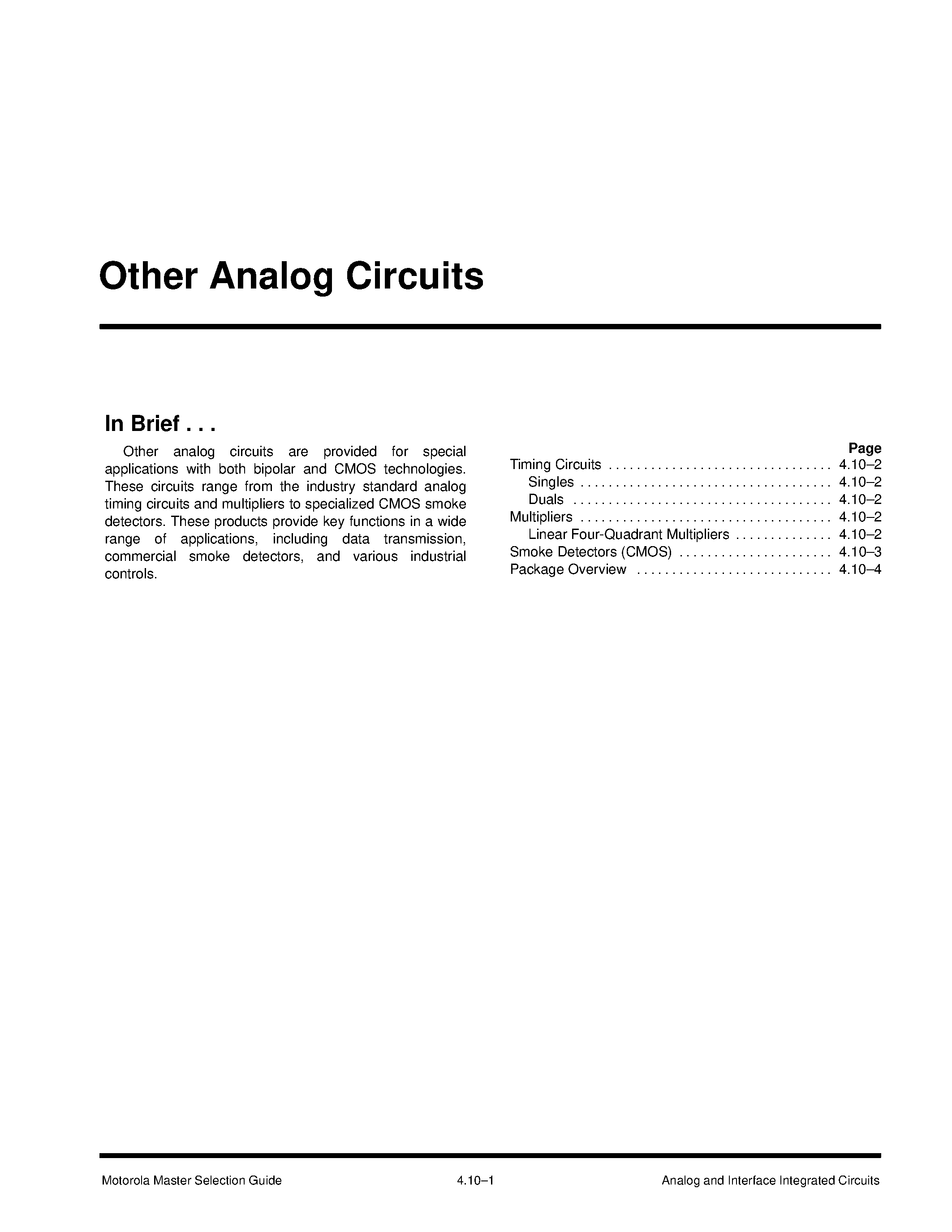 Datasheet MC14470P - Ionization Smoke Detector with I/O For Line-Powered Applications page 1