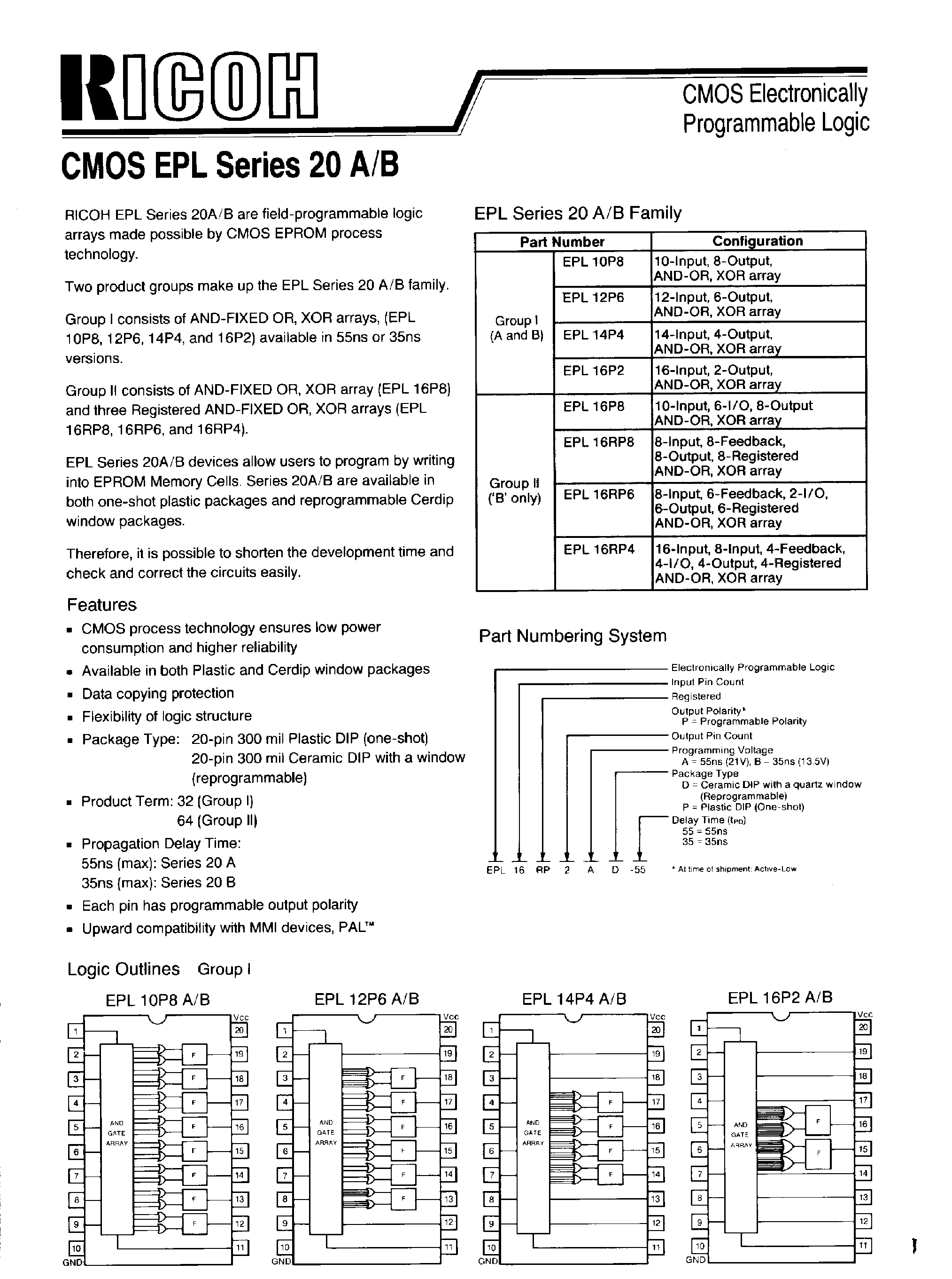 Datasheet EPL16RP6BP - CMOS EPL Series 20 A/B page 1