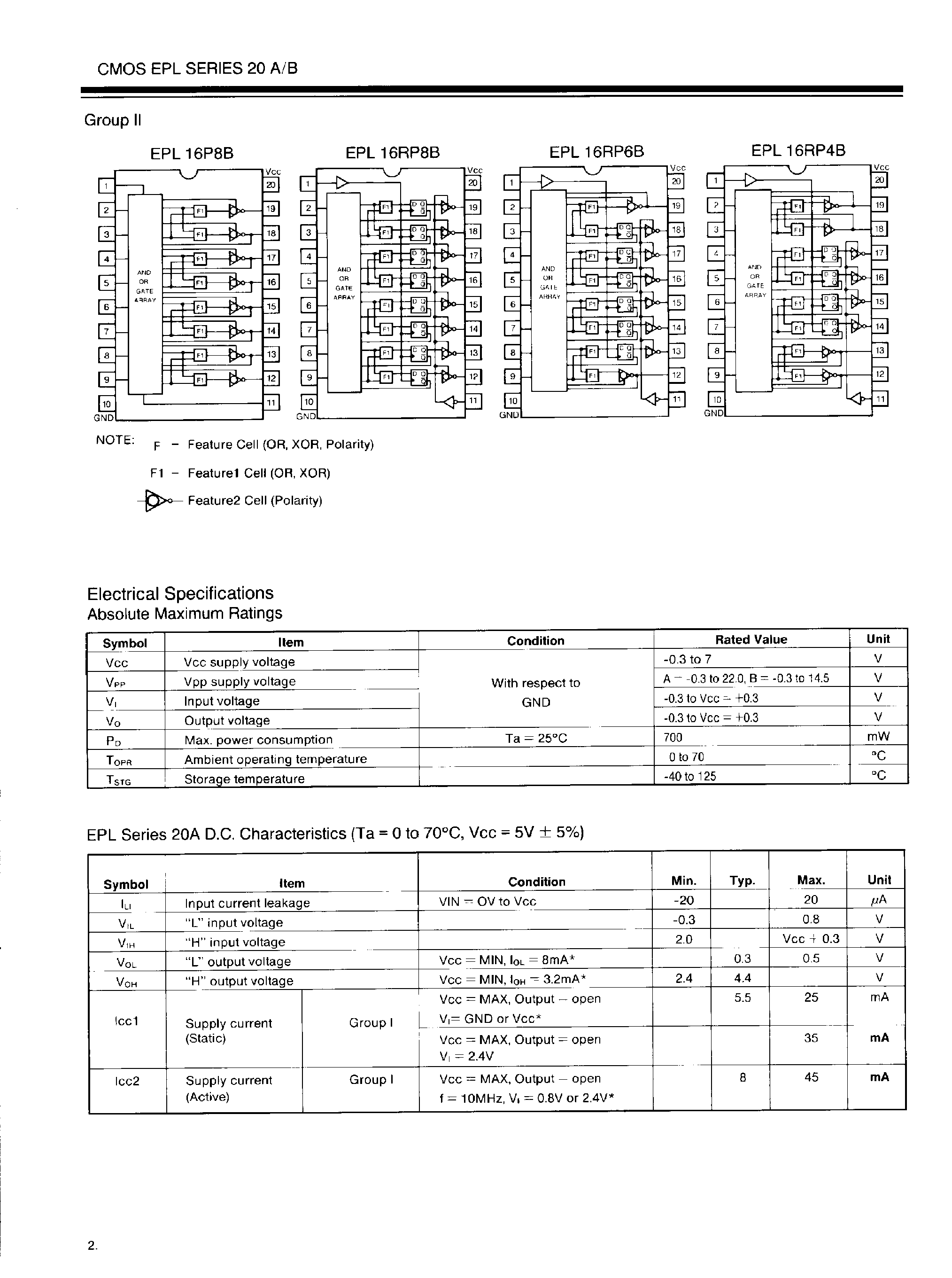 Datasheet EPL16RP6BP - CMOS EPL Series 20 A/B page 2