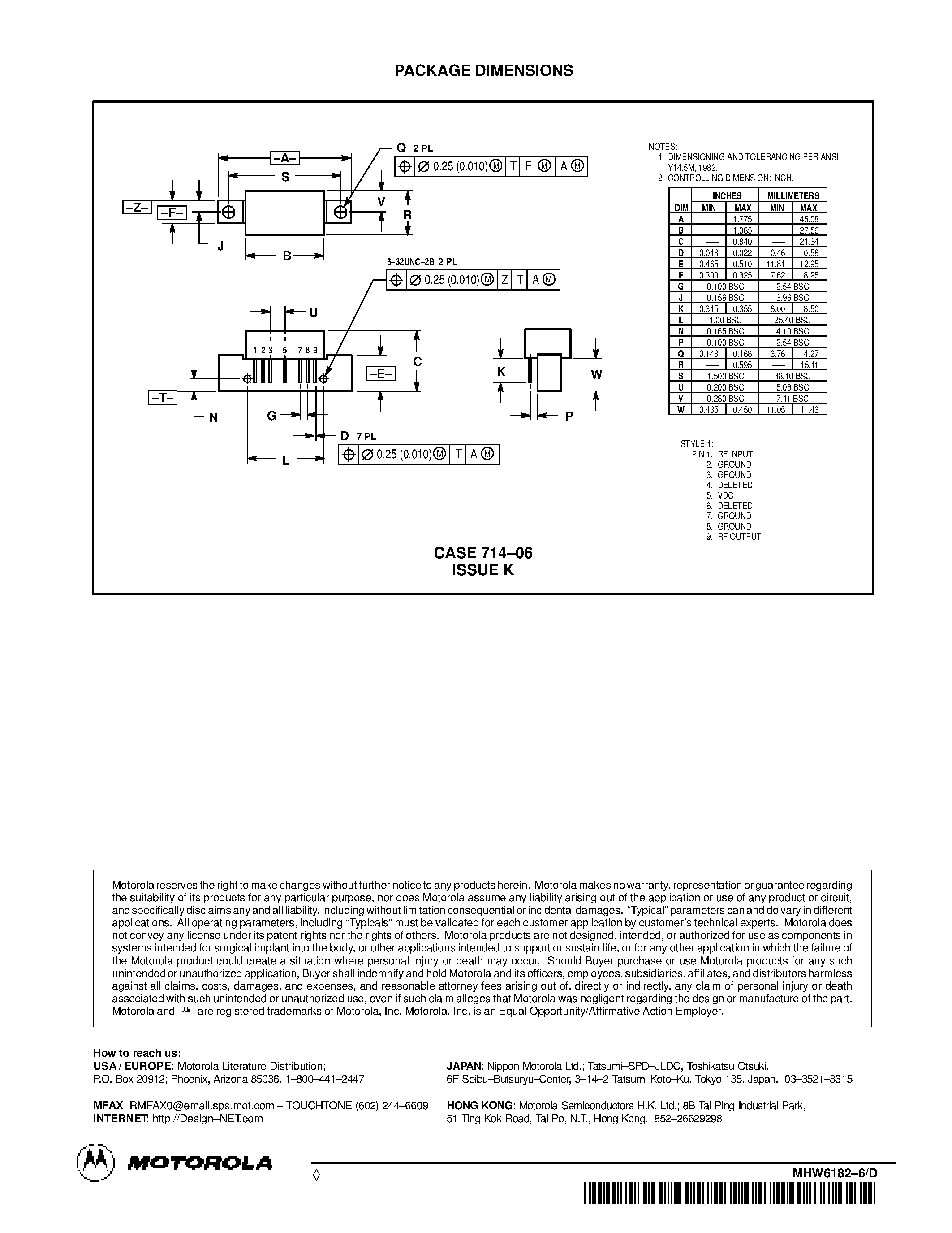 Даташит MHW6182-6 - 600 MHz CATV Amplifier Module страница 2