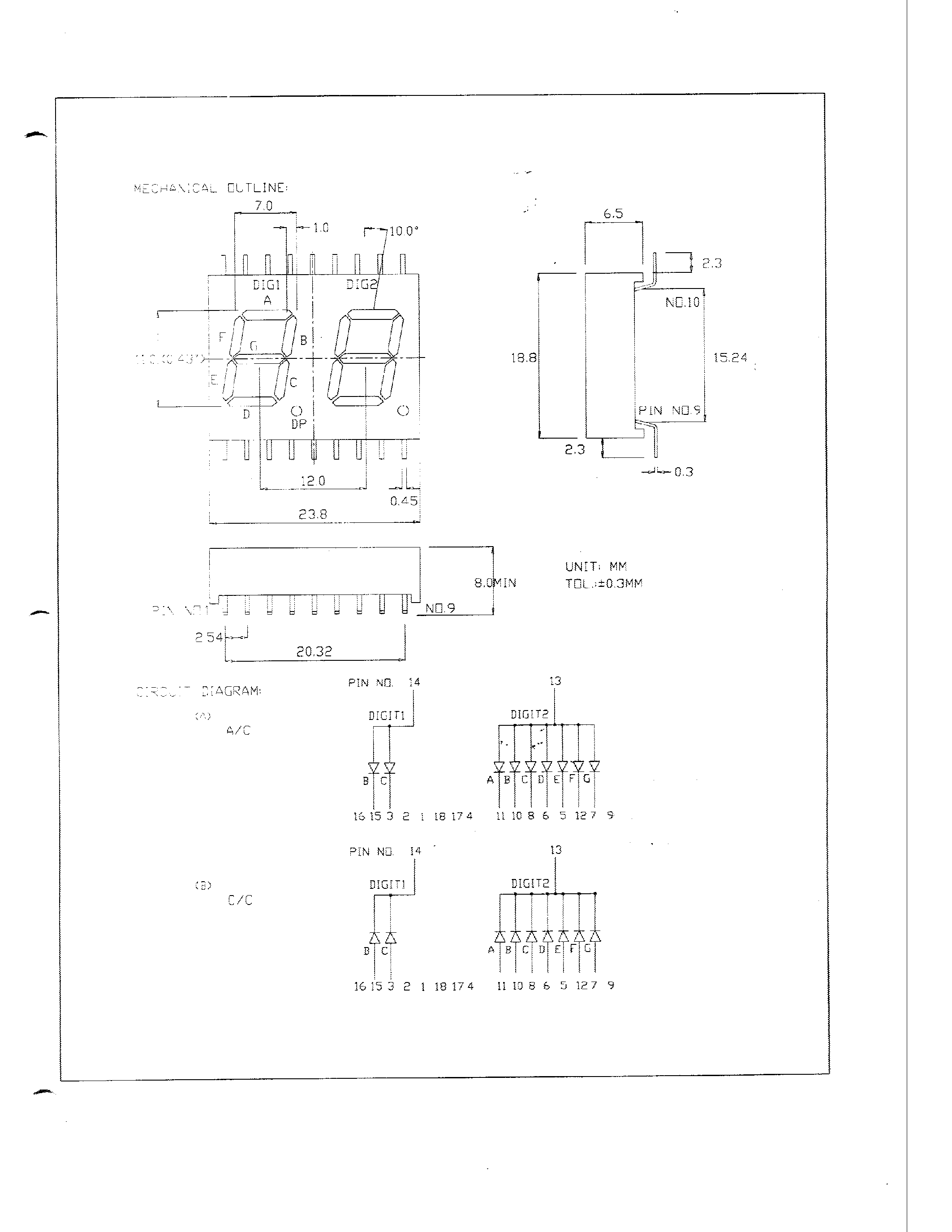 Datasheet MG246A-B - 0.43 DUAL DIGIT NUMERIC DISPLAYS page 2