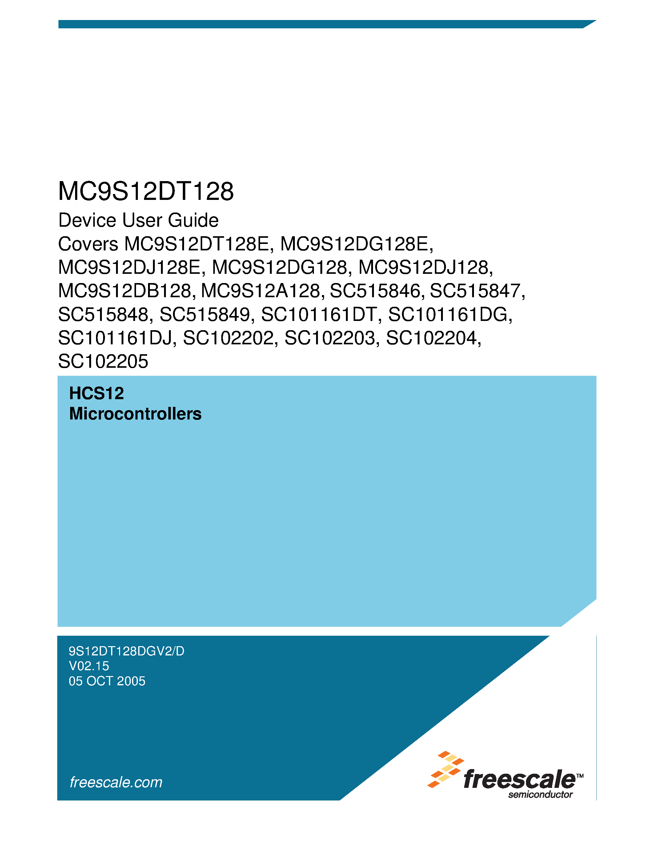 Даташит MC9S12DT128E - MC9S12DT128 Device User Guide V02.09 страница 1