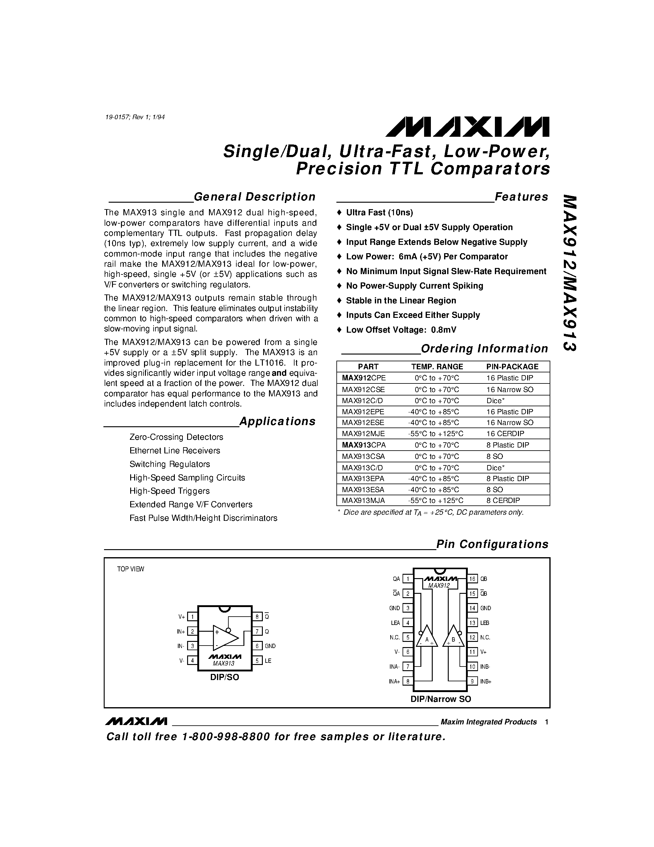 Max913 схема включения