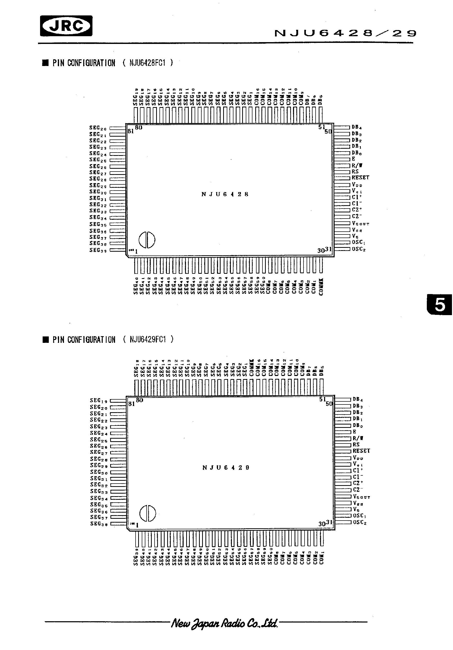 Даташит NJU6428 - 12-CHARACTER 2-LINE DOT MATRIX LCD CONTROLLER DRIVER страница 2