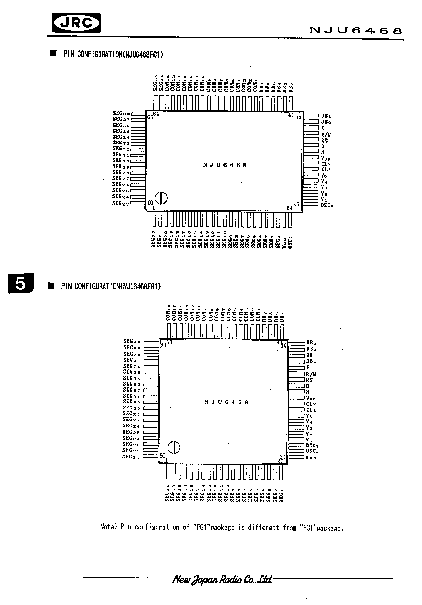 Даташит NJU6468 - 8-CHARACTER 2-LINE DOT MATRIX LCD CONTROLLER DRIVER WITH EXTENSION FUNCTION страница 2