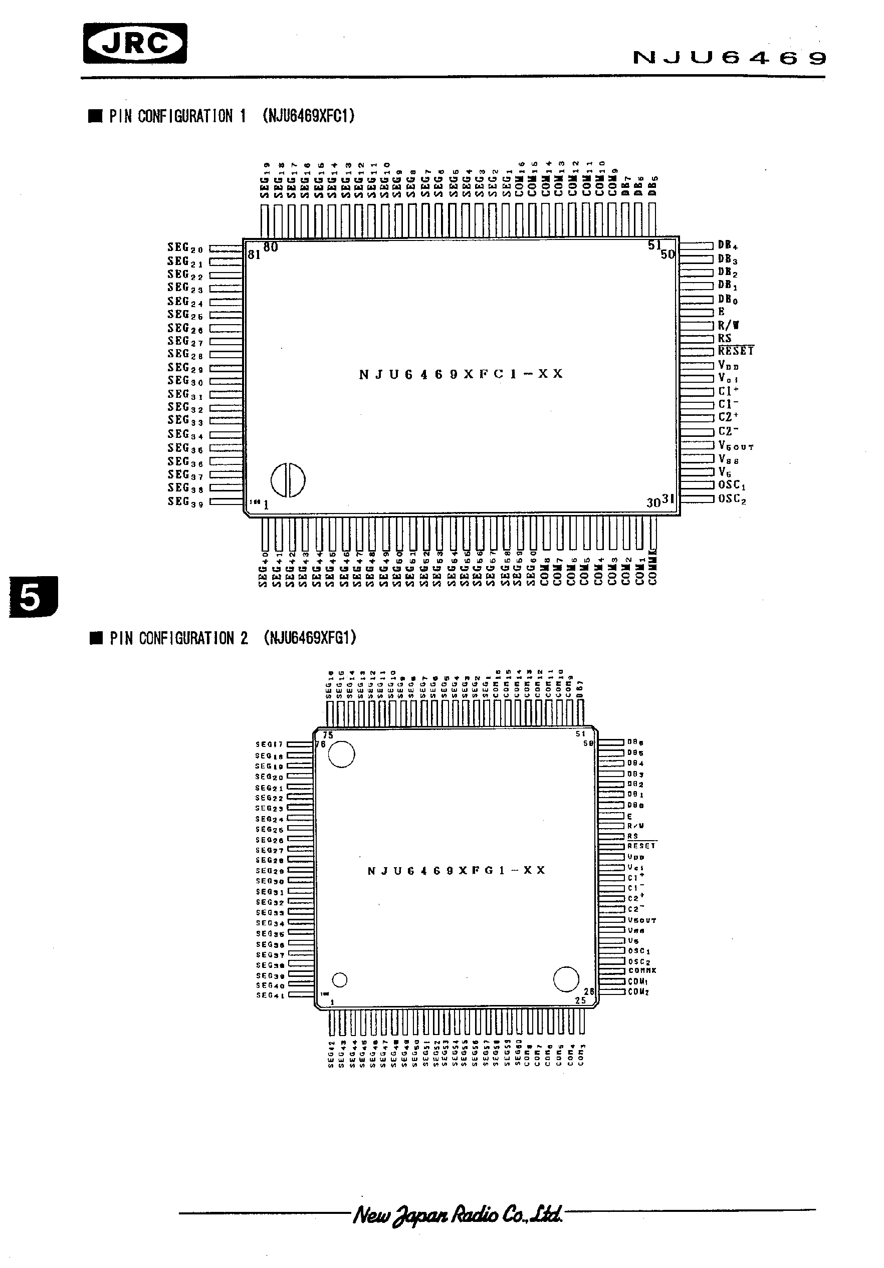 Даташит NJU6469 - 12-CHARACTER 2-LINE DOT MATRIX LCD CONTROLLER DRIVER страница 2