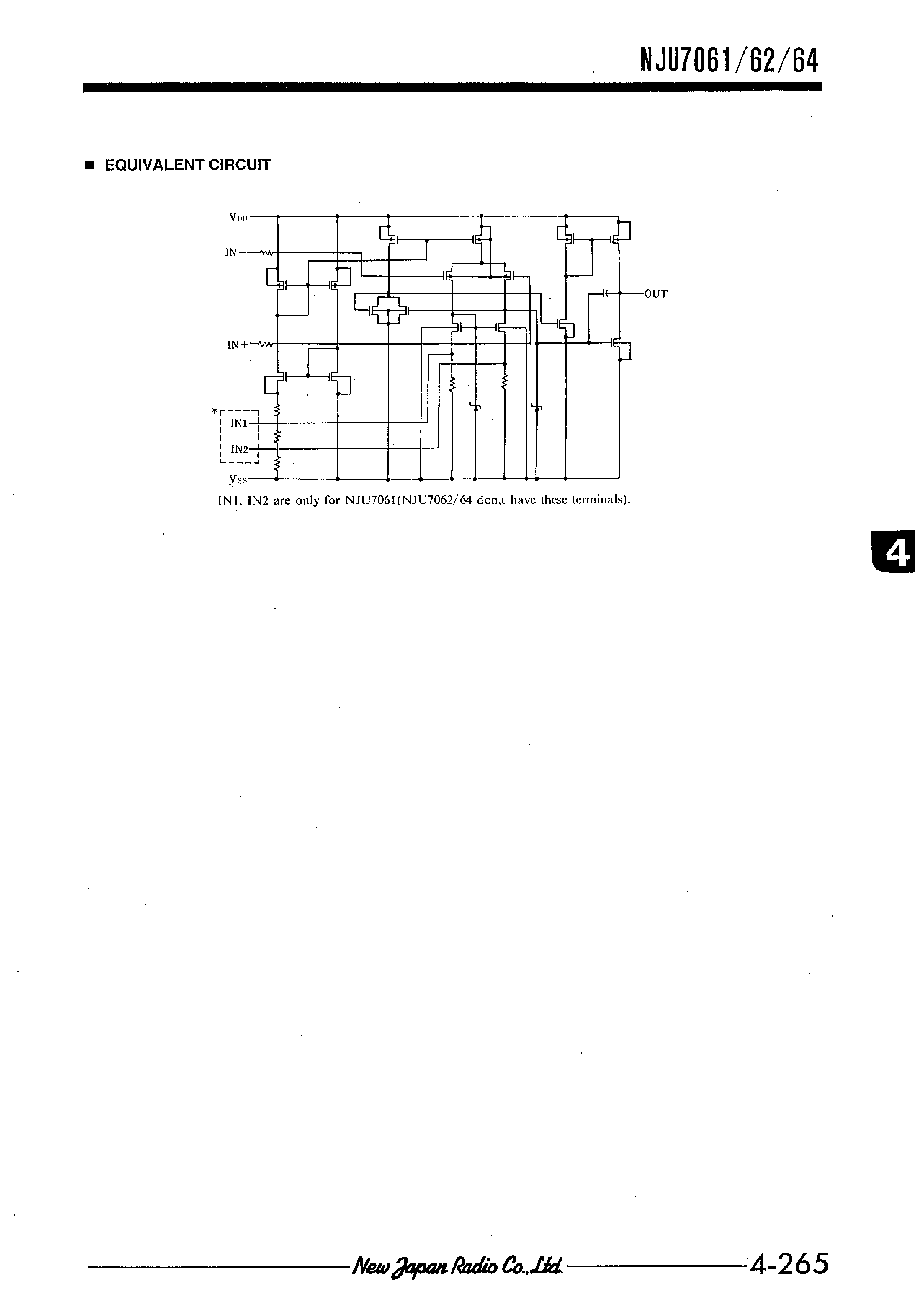 Datasheet NJU7061 - LOW INPUT OFFSET VOLTAGE C-MOS OPERATIONAL AMPLIFIER page 2