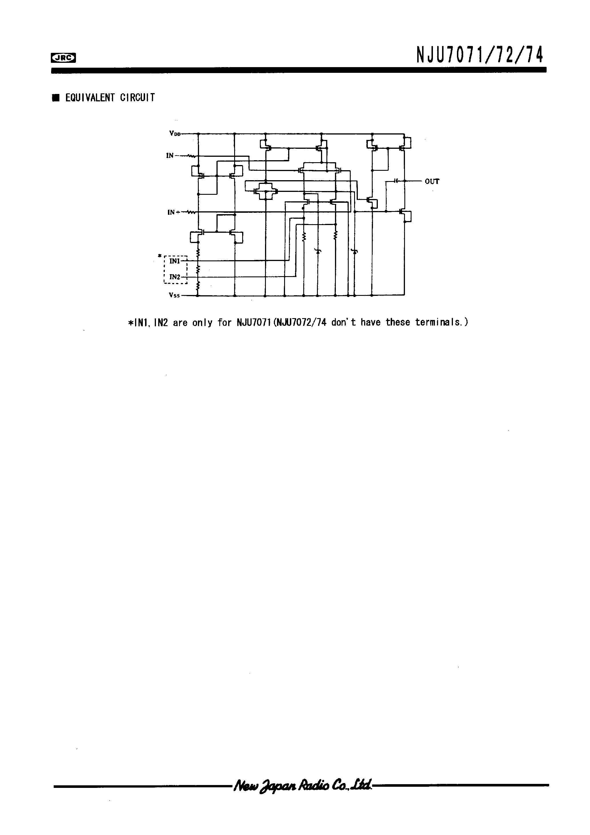 Datasheet NJU7071 - LOW INPUT OFFSET VOLTAGE C-MOS OPERATIONAL AMPLIFIER page 2