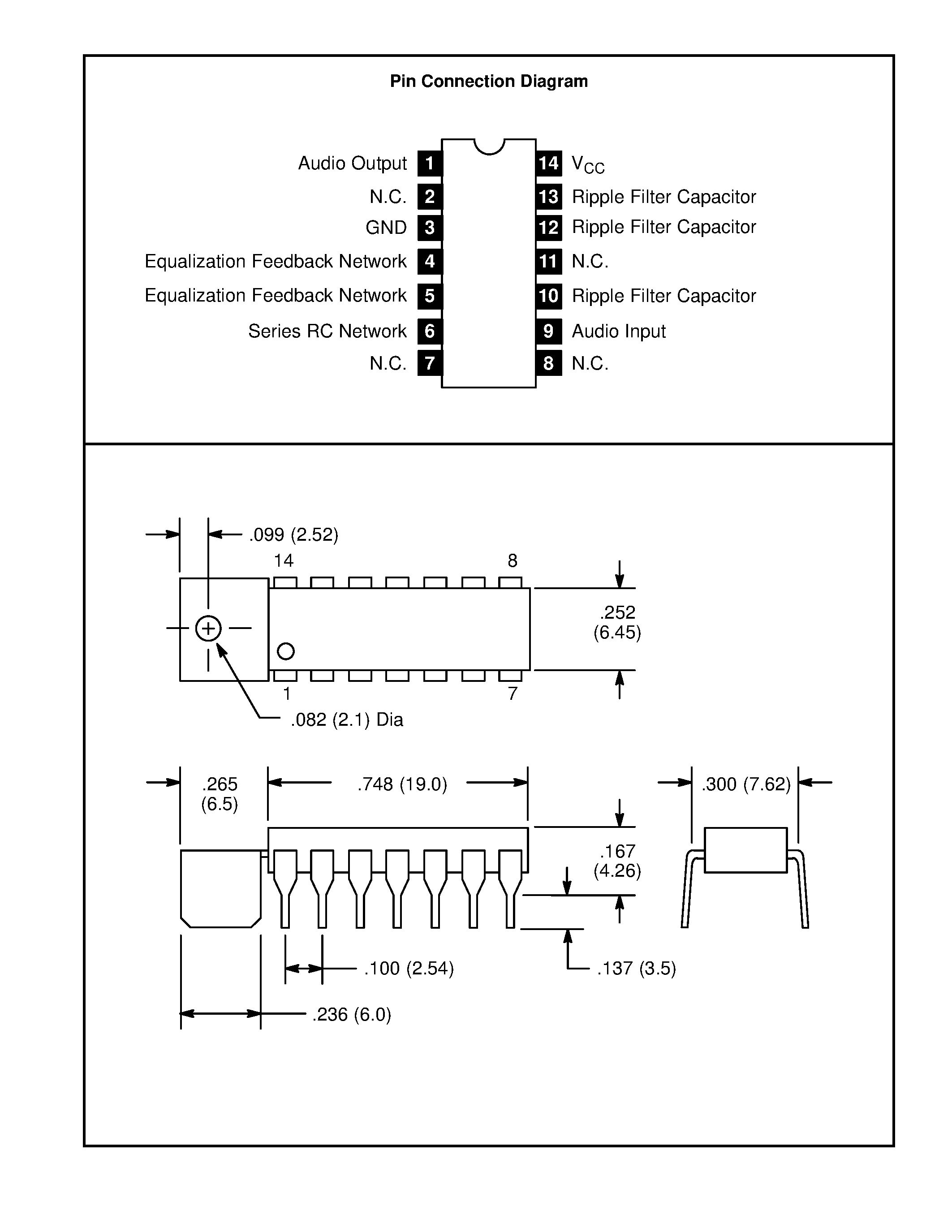 Даташит NTE1228 - Integrated Circuit Audio Power Amp / 2.1W страница 2