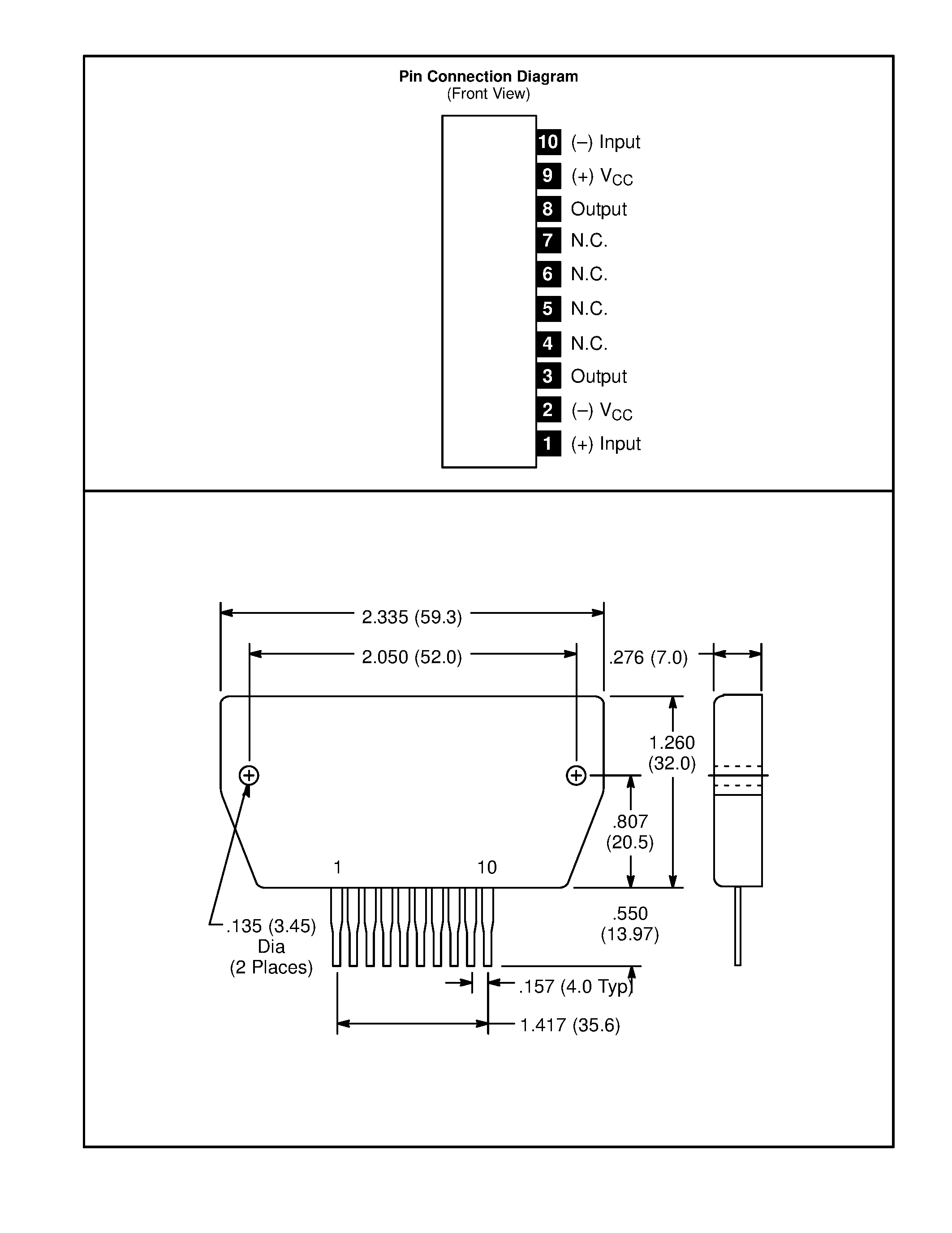 Даташит NTE1333 - Integrated Circuit Module / Hybrid / Audio Power Amp / 40W / 2 Power Supplies Reqd страница 2