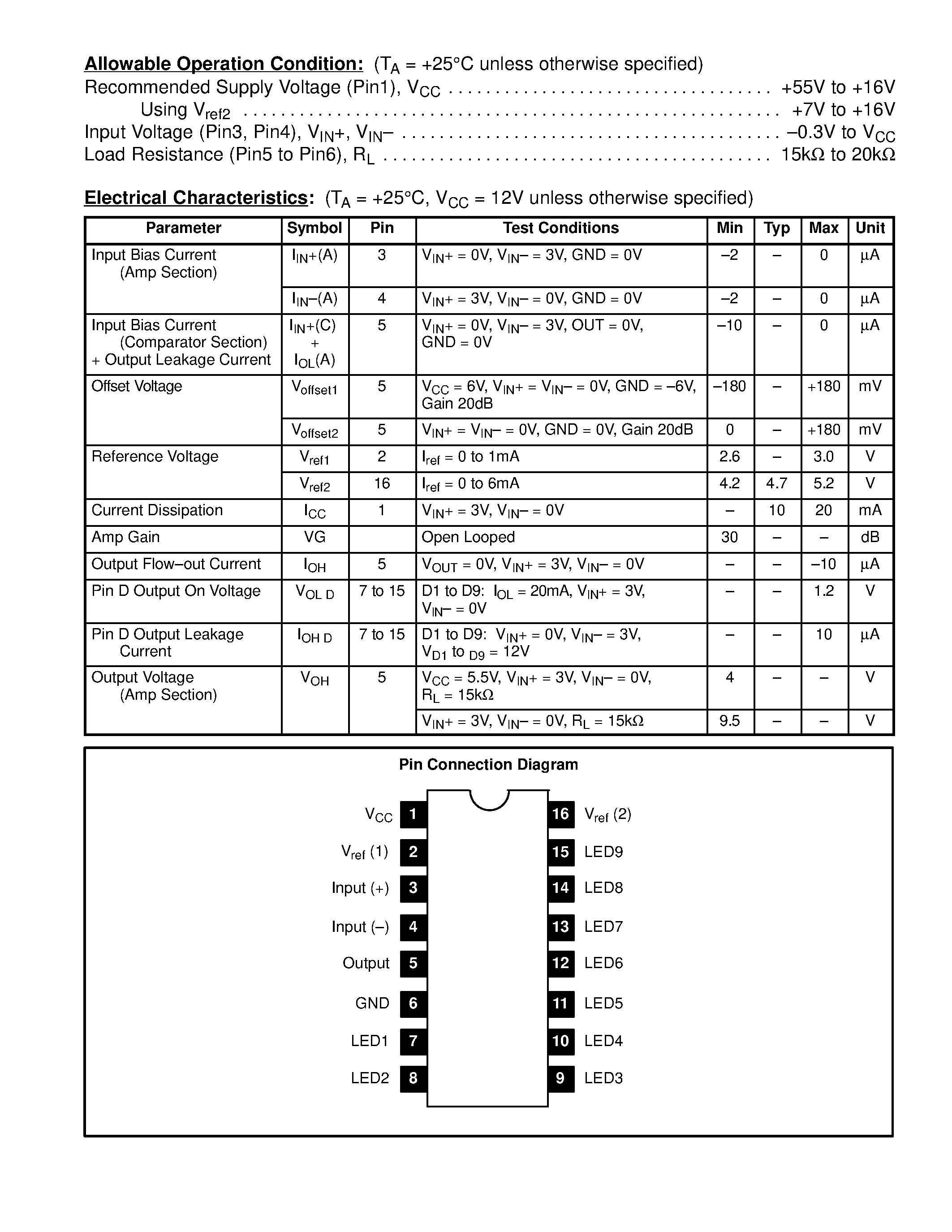 Даташит NTE1513 - Integrated Circuit 9-Step LED Driver Circuit for Logarithmic Scale страница 2