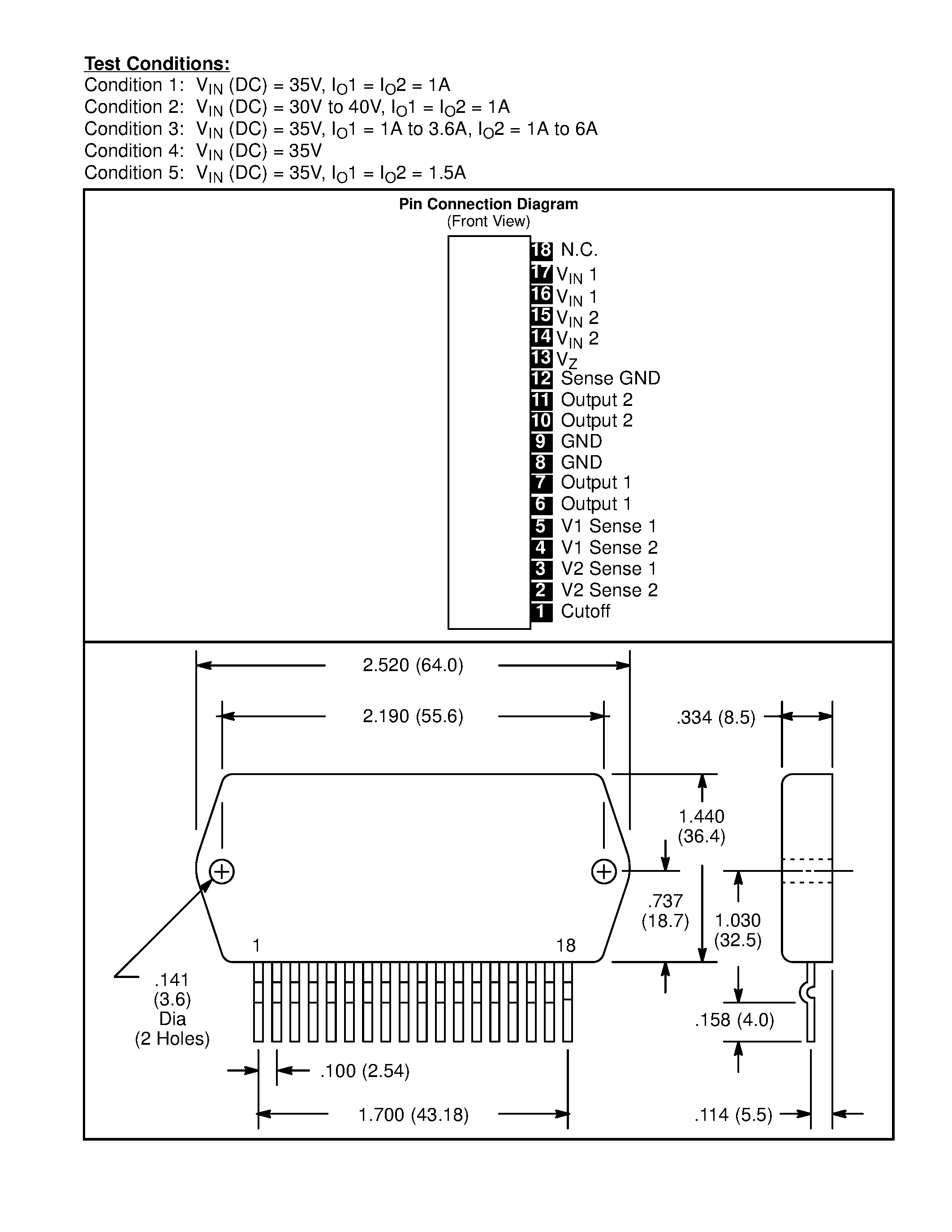 Даташит NTE1737 - Integrated Circuit Module / Chopper & Chopper Parallel w/2-Output Voltage Regulator страница 2