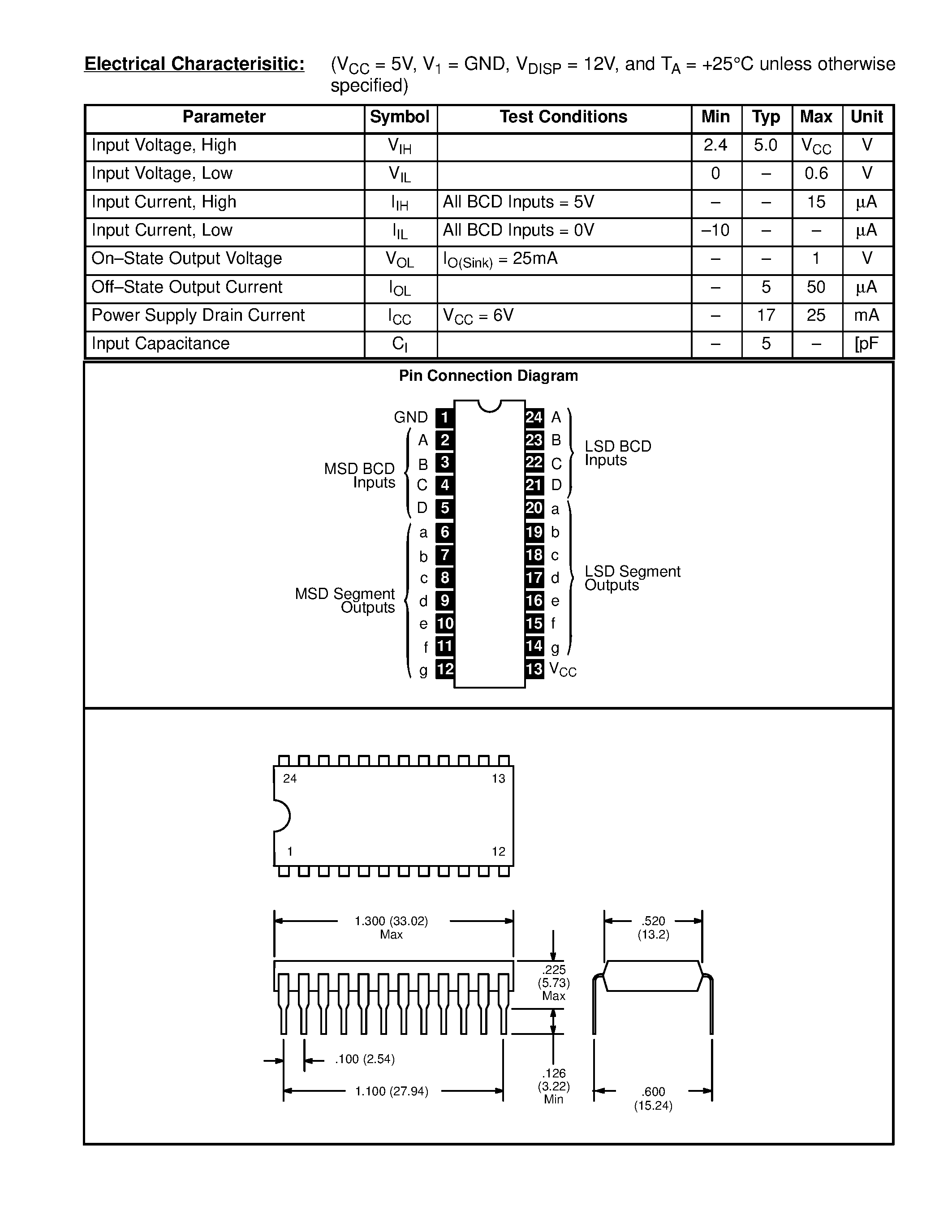 Даташит NTE2024 - Integrated Circuit 2-Digit BCD-to-7-Segment Decoder/Driver страница 2