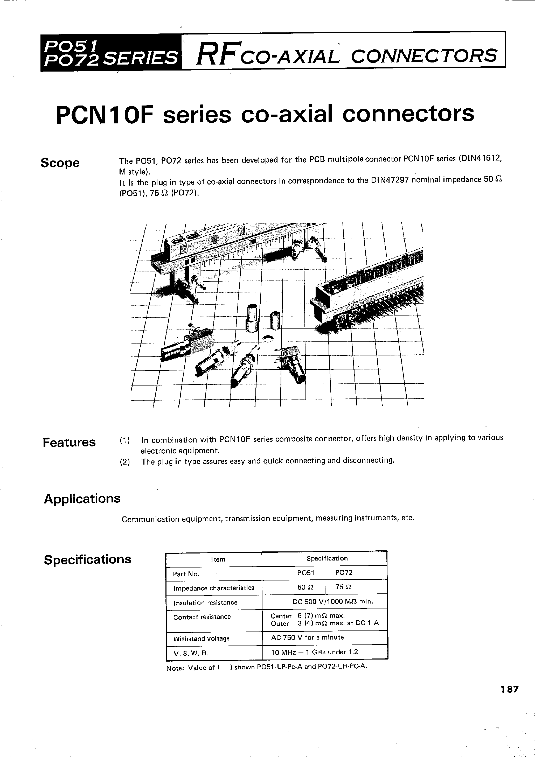 Datasheet PO51-LP-1.5-A - RFCO-AXIAL CONNECTORS page 1