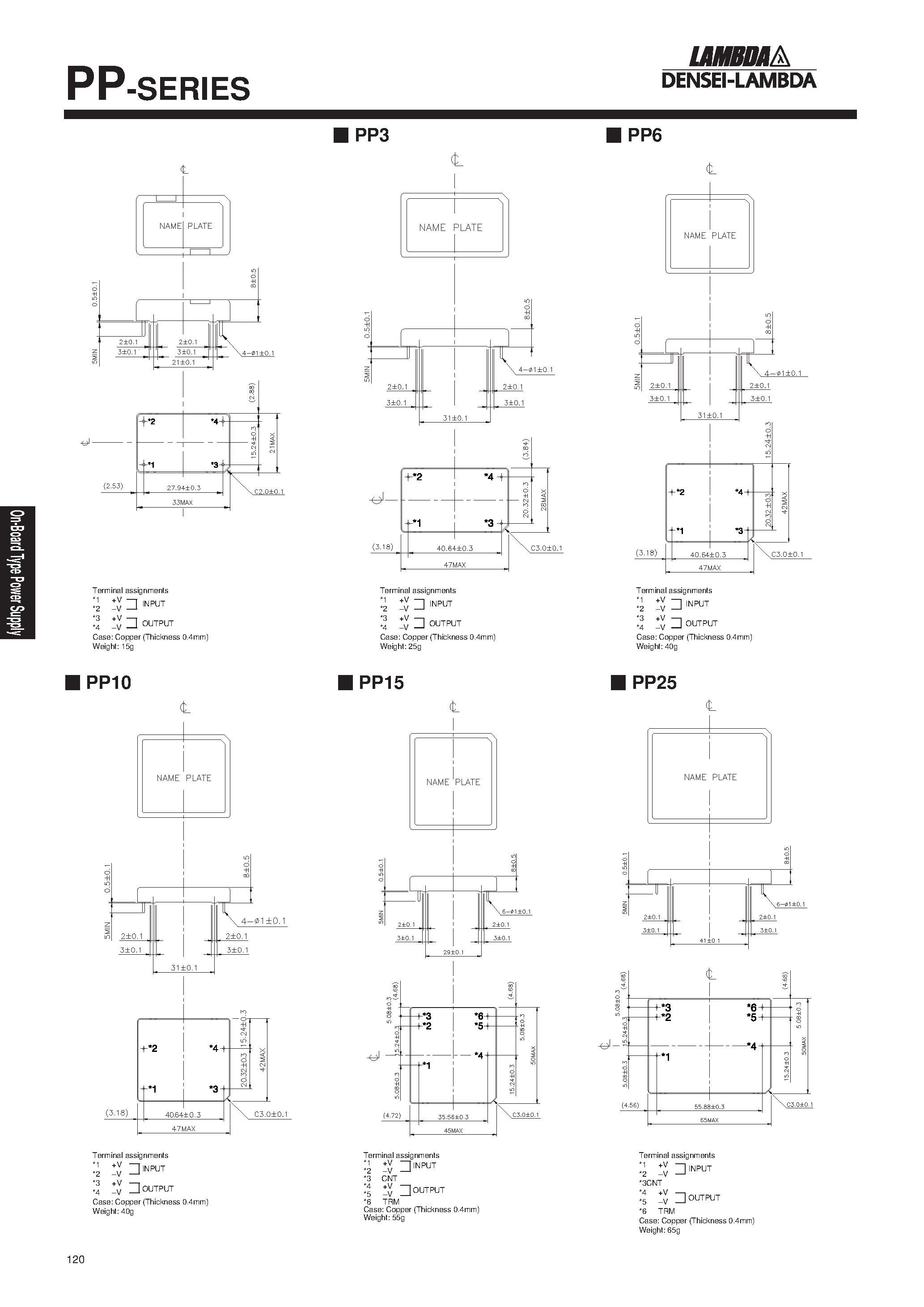 Datasheet PP1R5-5-5 - Single / Dual output DC-DC converter 1.5W ~ 25W page 2