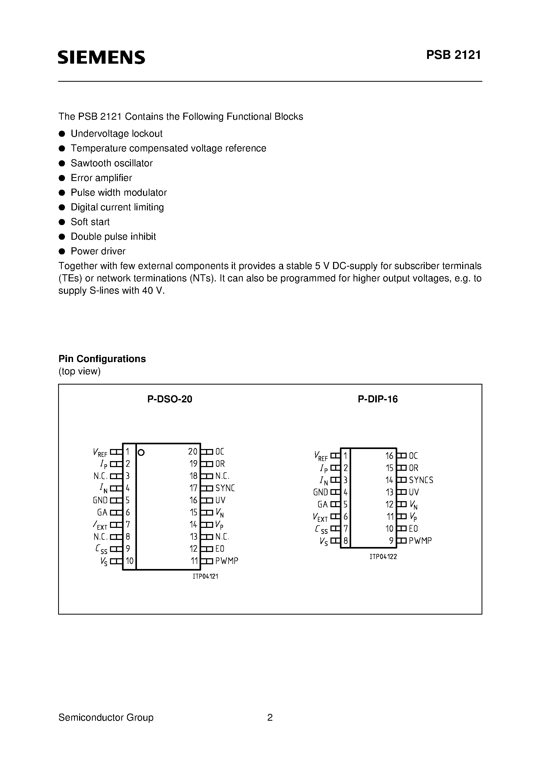 Даташит PSB2121-P - General-Purpose Power Controller страница 2