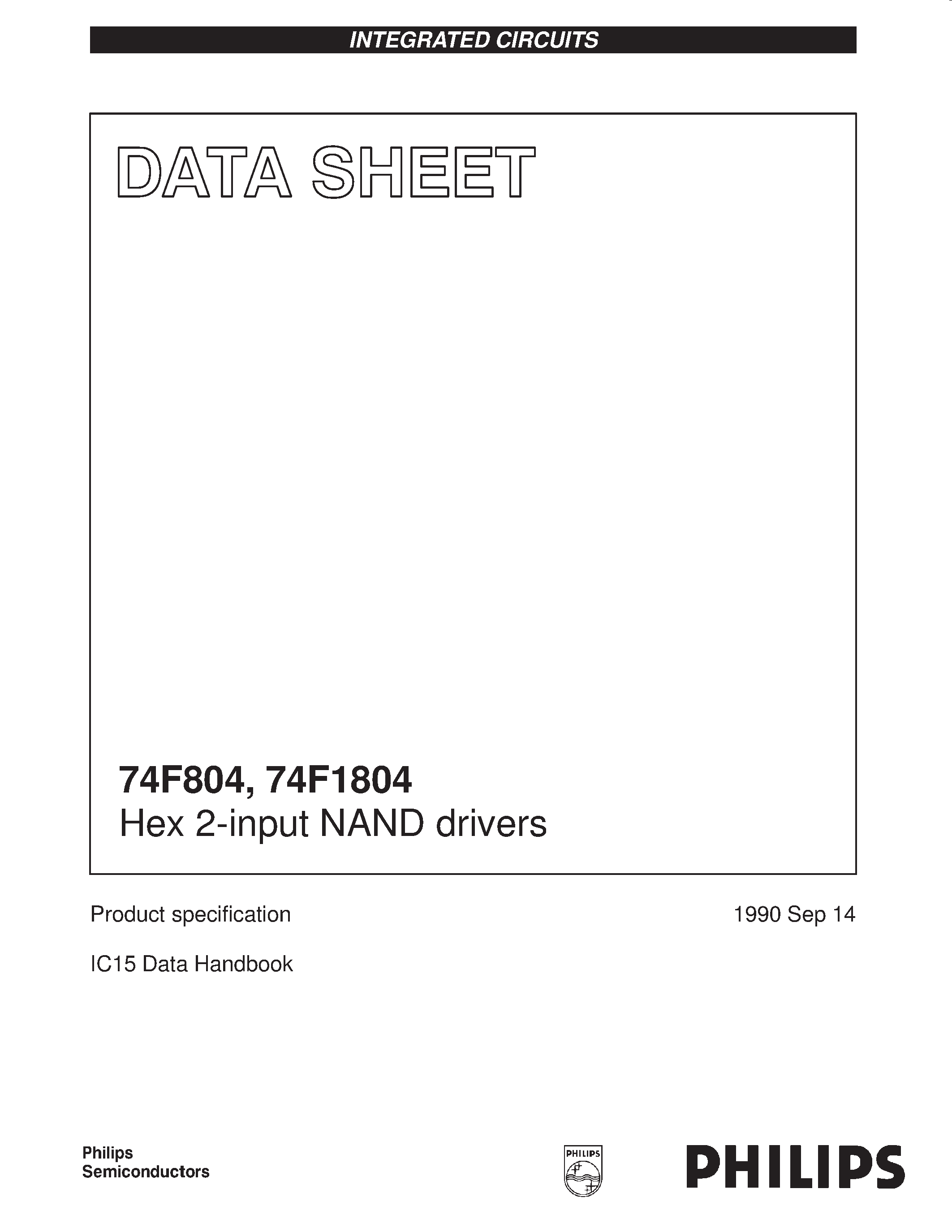 Даташит N74F1804D - Hex 2-input NAND drivers страница 1