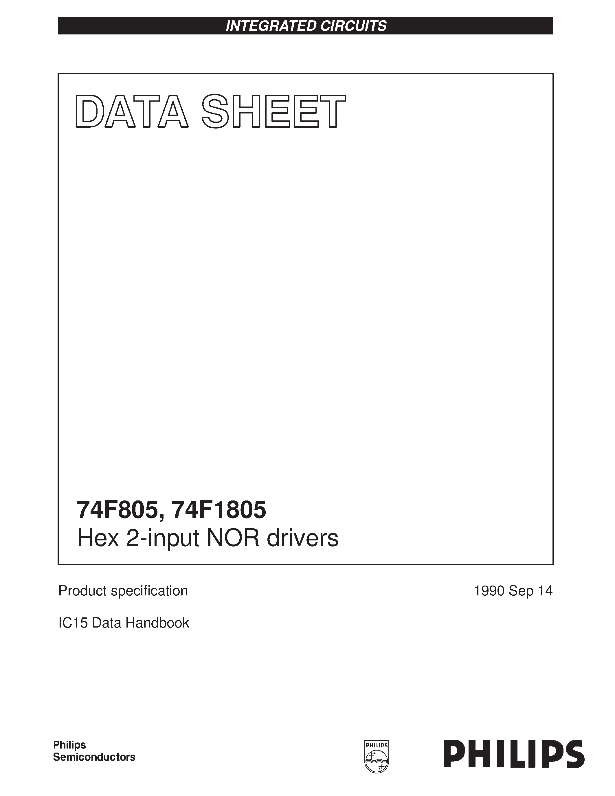 Даташит N74F1805D - Hex 2-input NOR drivers страница 1