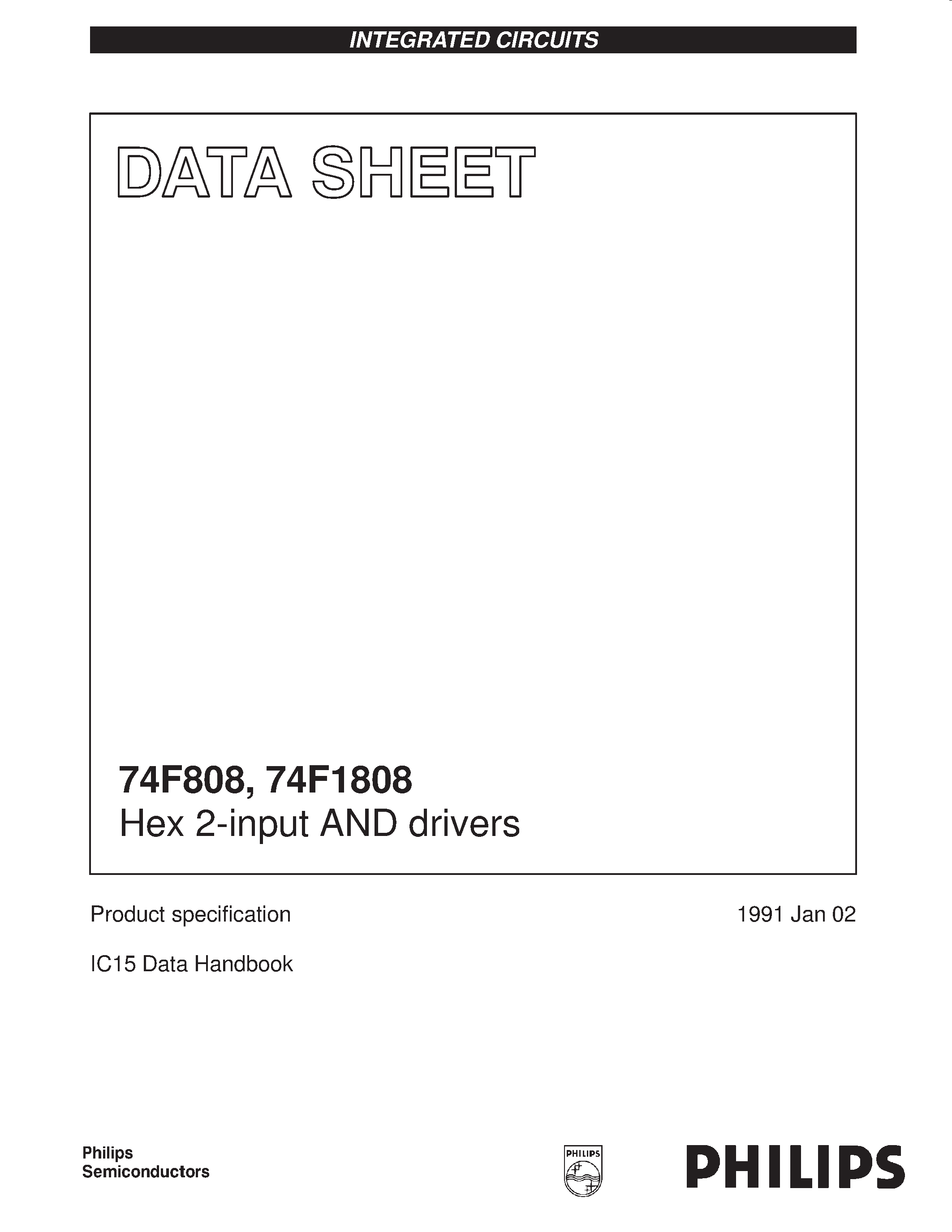 Даташит N74F1808D - Hex 2-input AND drivers страница 1