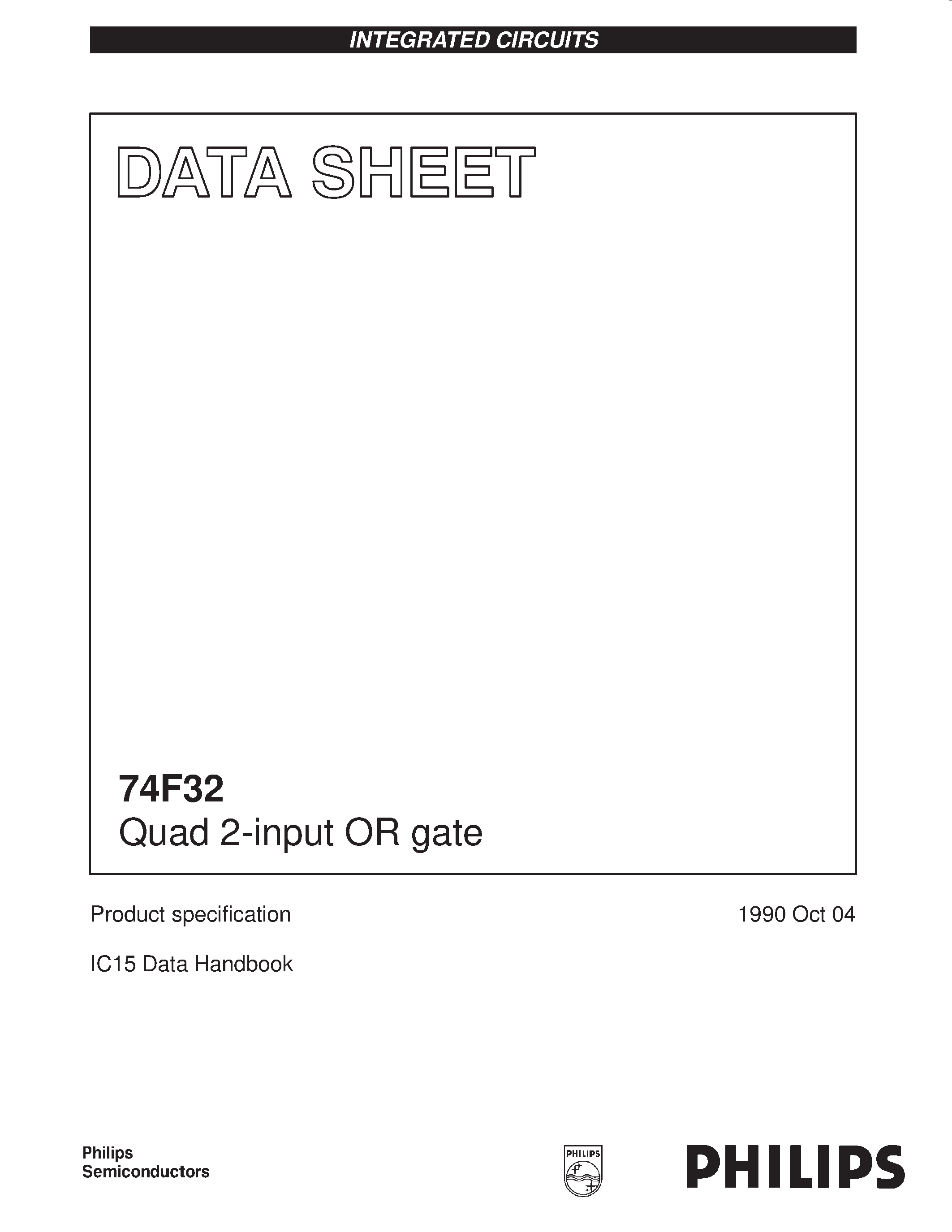 Даташит N74F32D - Quad 2-input OR gate страница 1