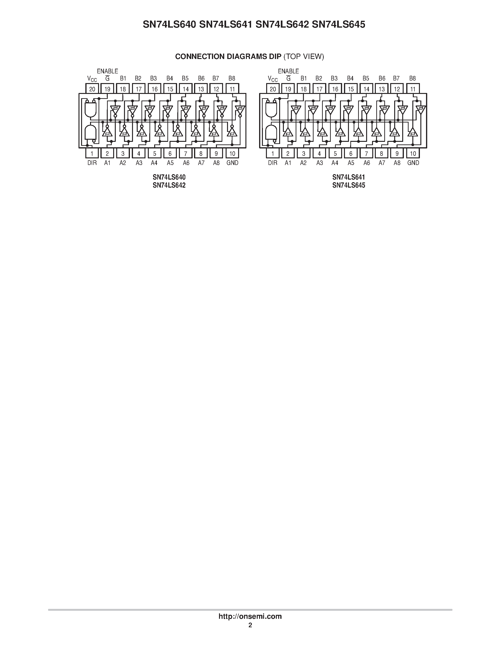 Даташит SN74LS640DW - LOW POWER SCHOTTKY страница 2