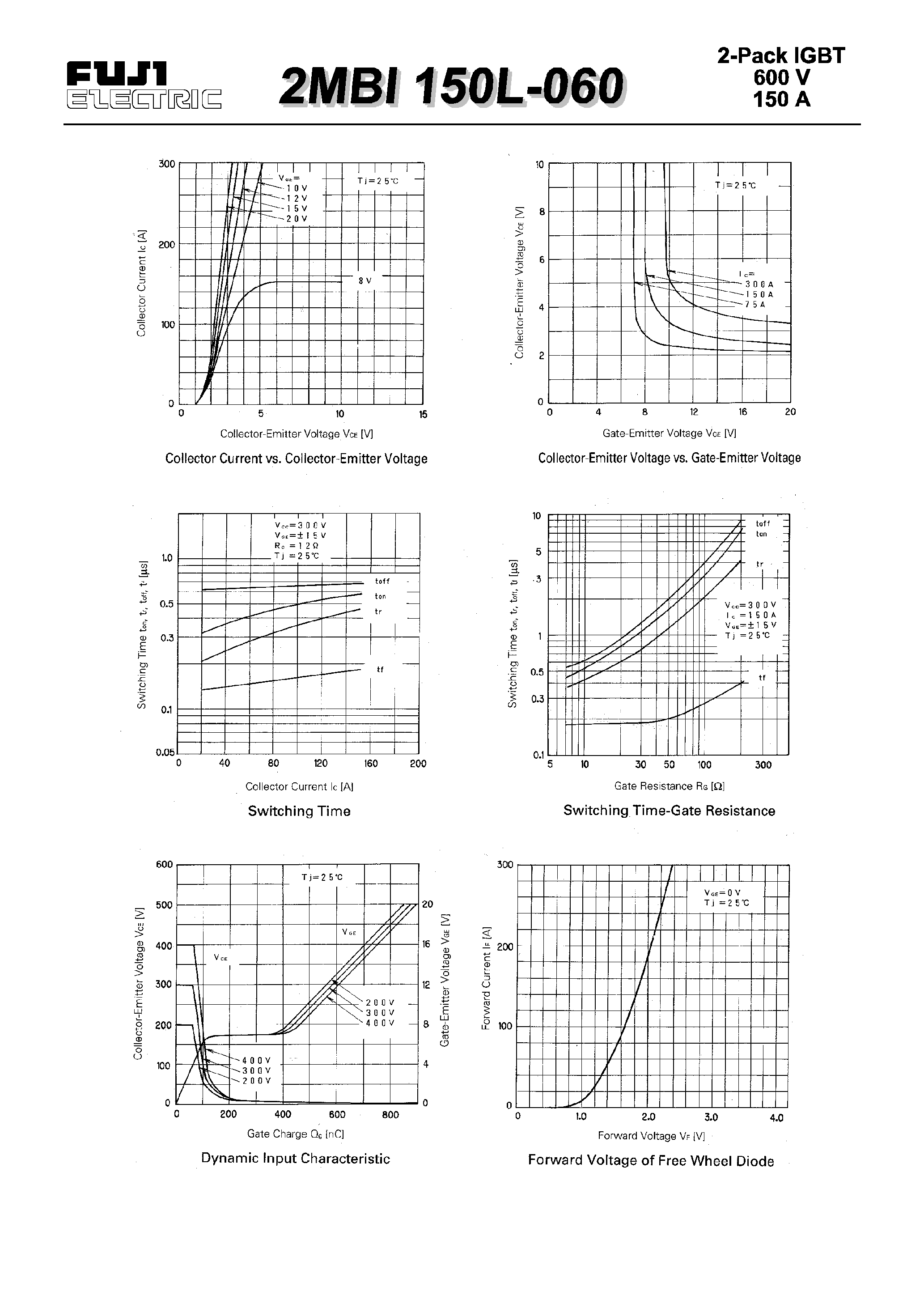 Datasheet 2MBI150L-060 - IGBT MODULE(L series) page 2