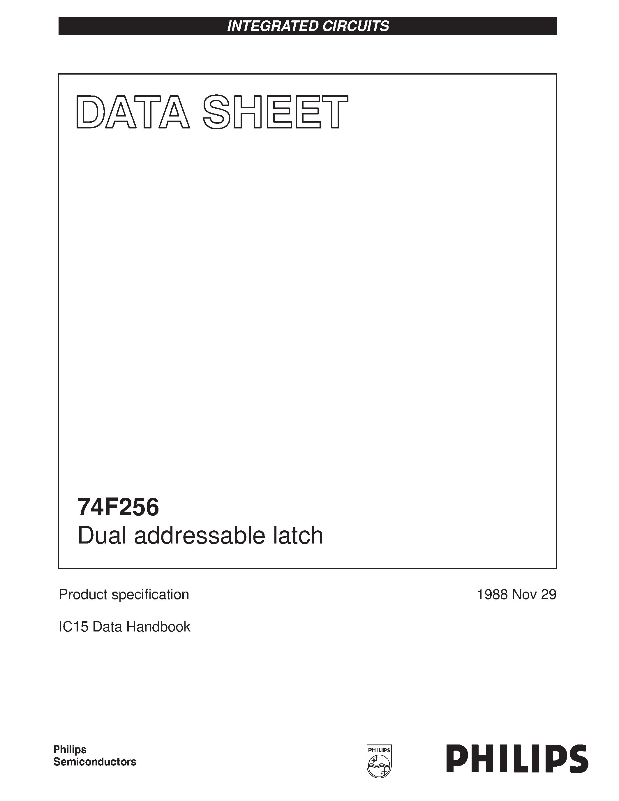 Datasheet 74F256 - Dual addressable latch page 1