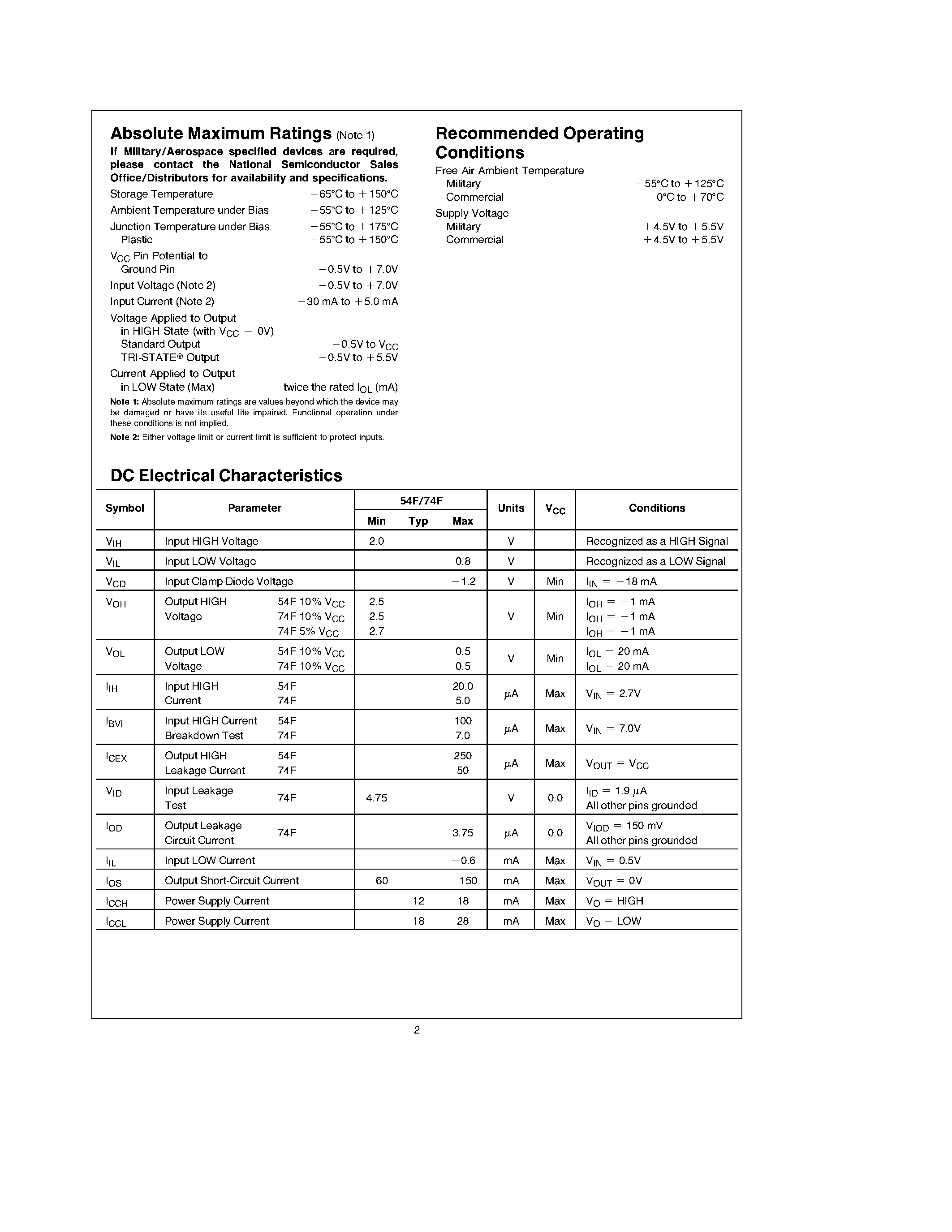 Datasheet 74F86SJ - 2-Input Exclusive-OR Gate page 2