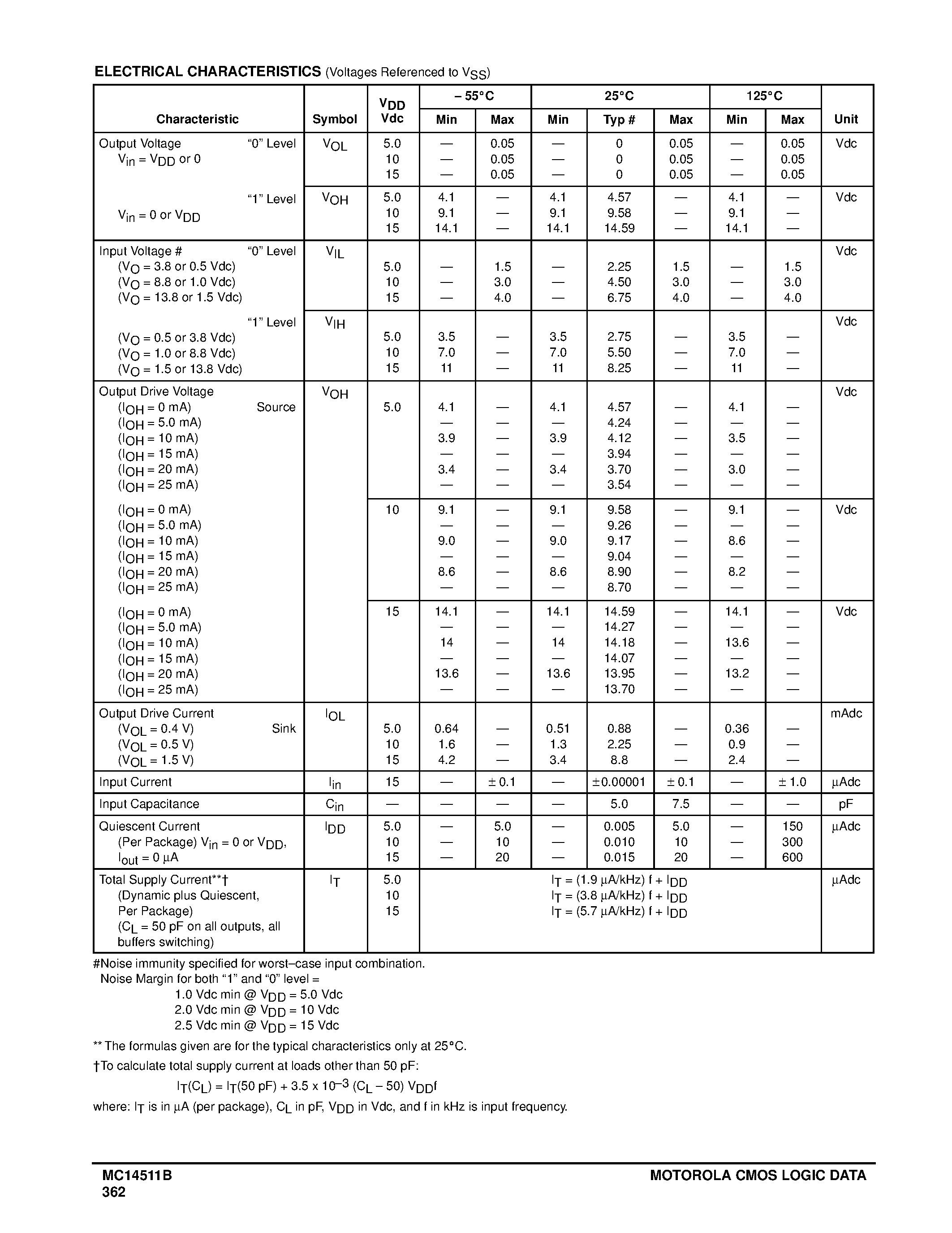 Даташит MC14511B - BCD-To-Seven Segment Latch/Decoder/Driver страница 2