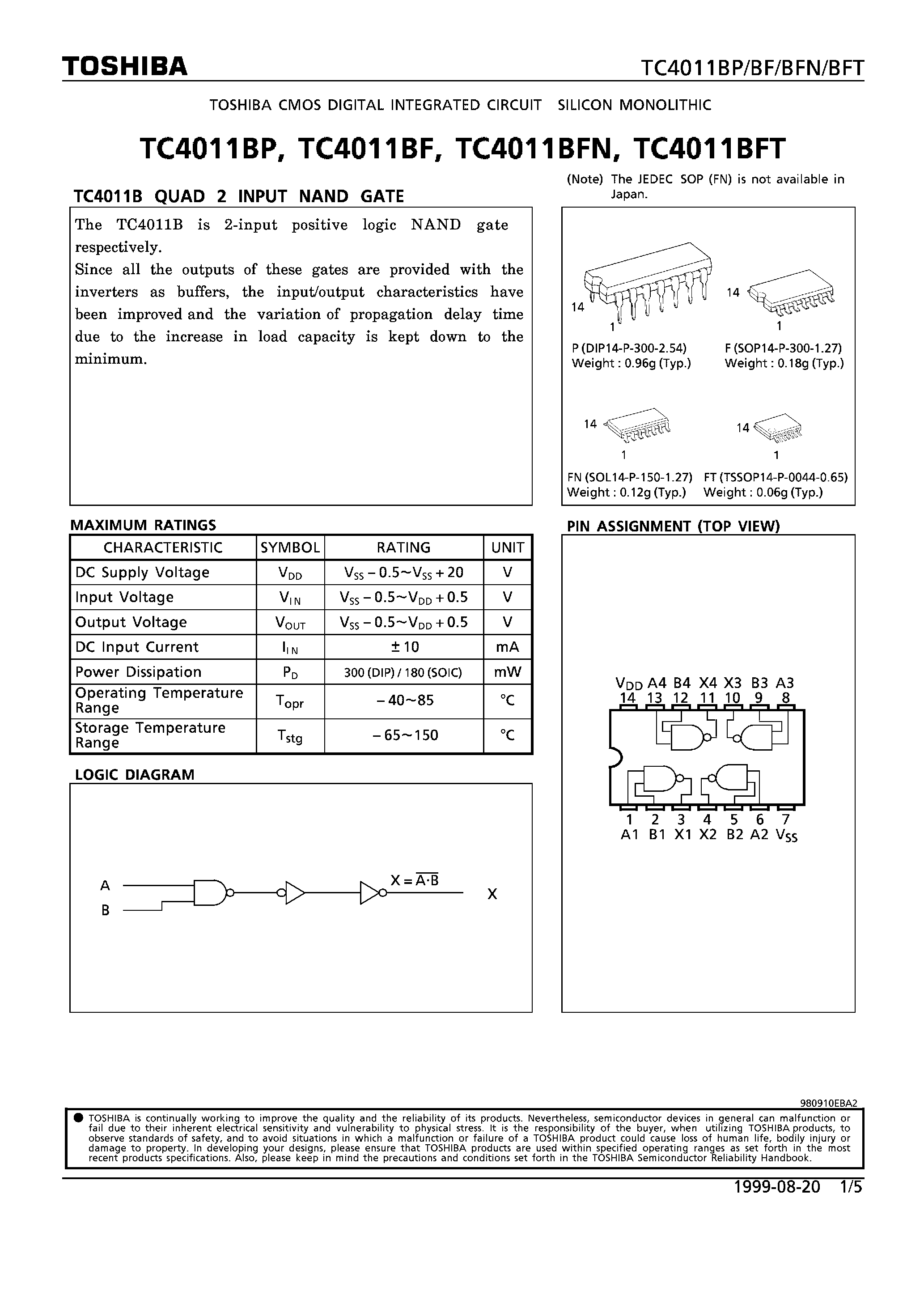 Tc4011bp схема включения