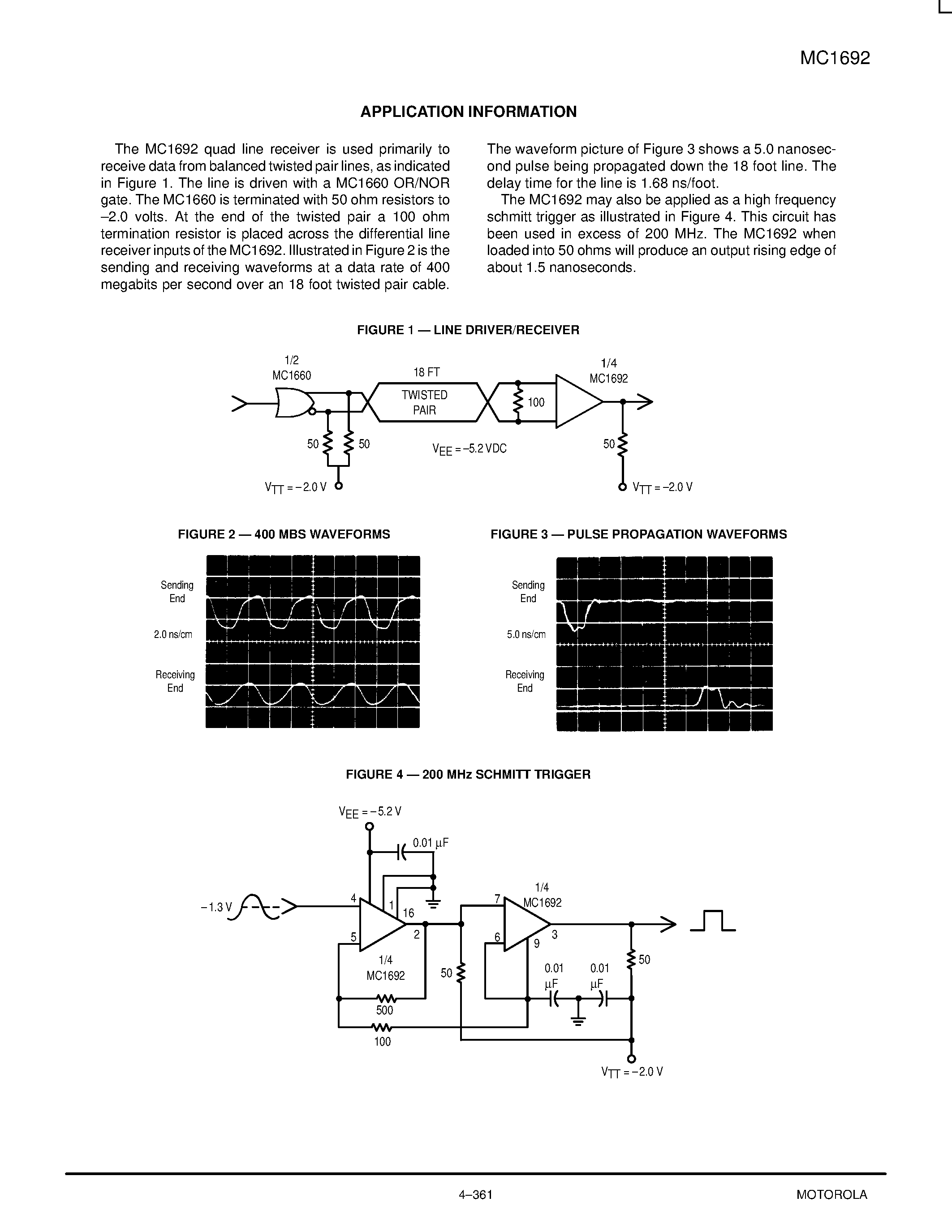 Datasheet MC1692 - Quad Line Receiver page 2