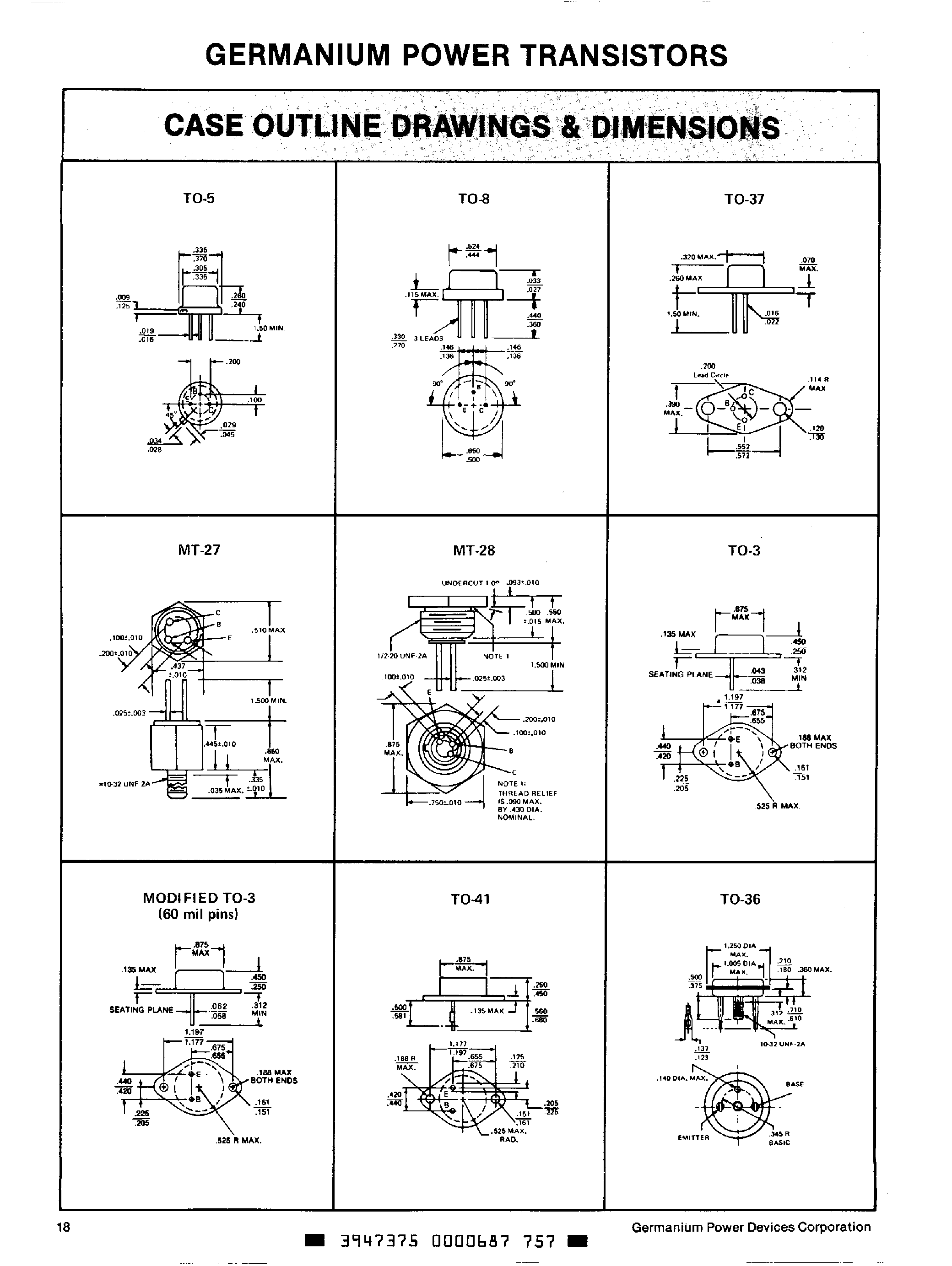 Datasheet 2N158 - Germanium Power Transistors page 2