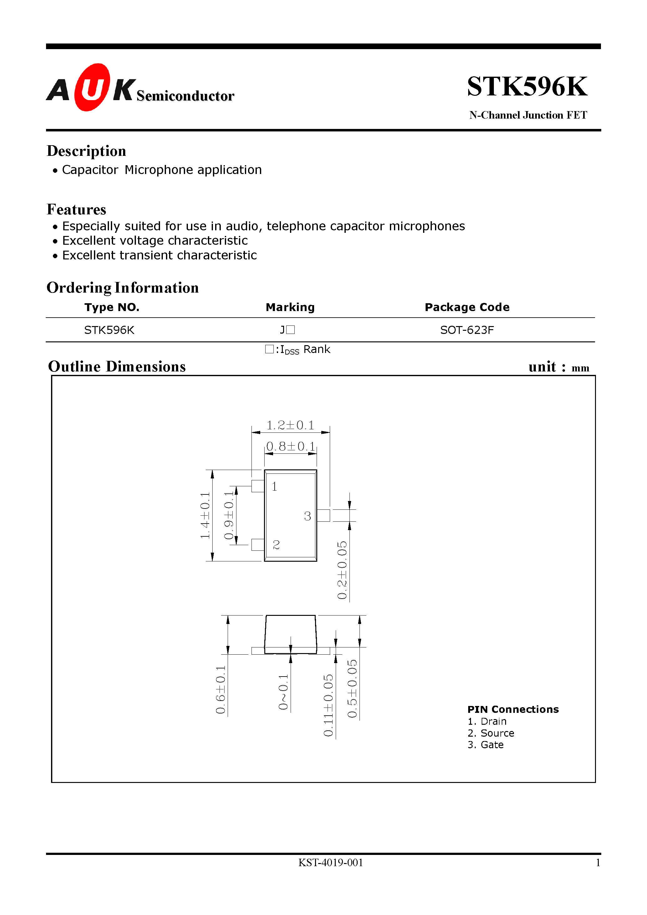 Datasheet STK596K - N-Channel Junction FET page 1