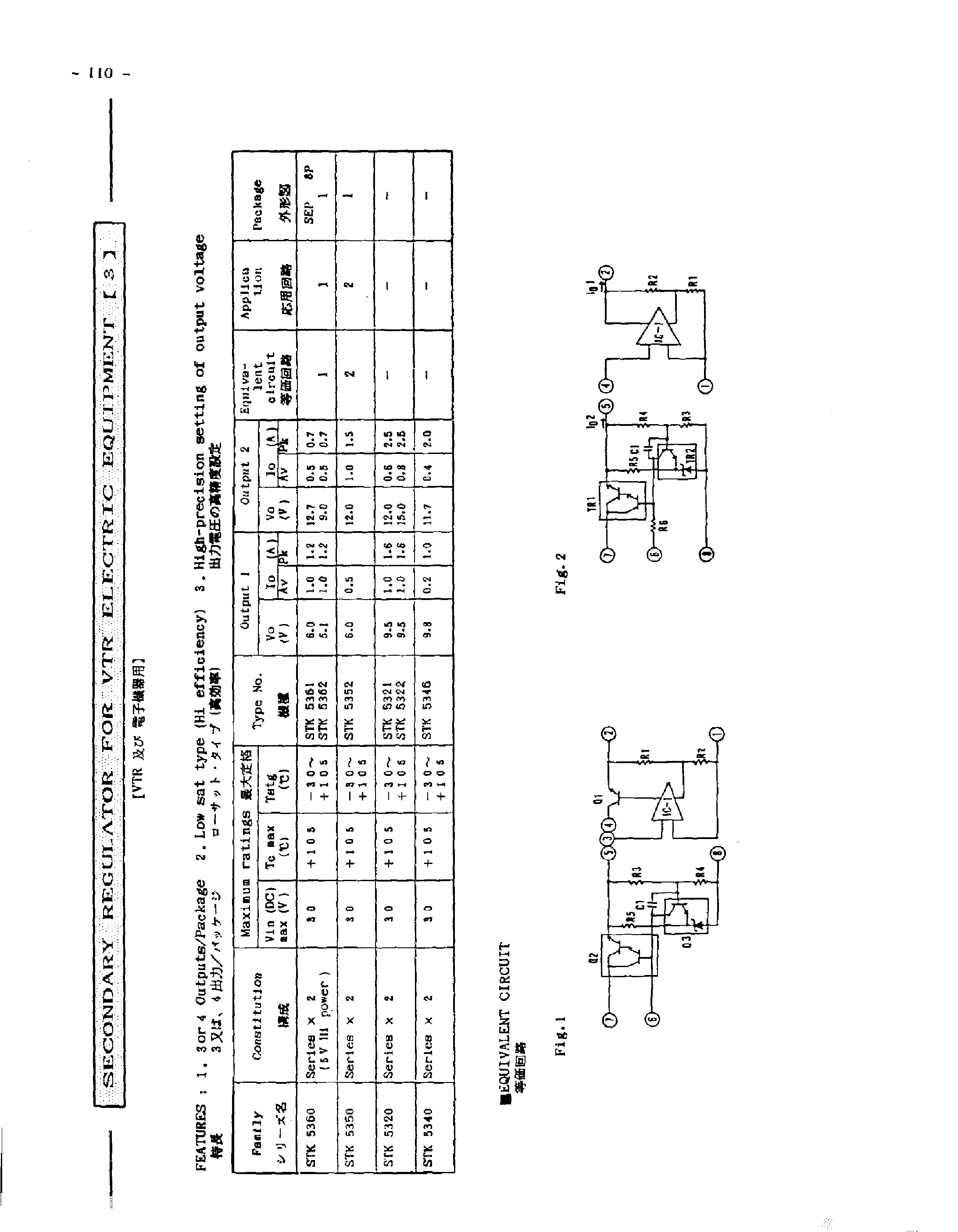 Даташит STK53xx - 2 Output Series Regulator for VTR страница 1