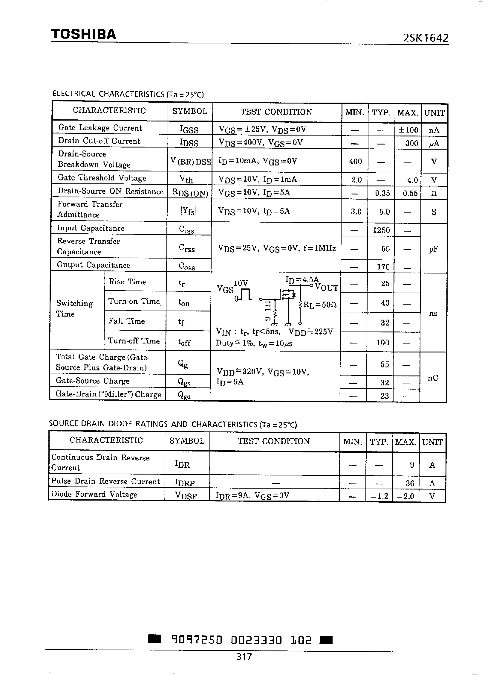 Datasheet 2SK1642 - DC/DC Converter and Motor Drive Applications page 2