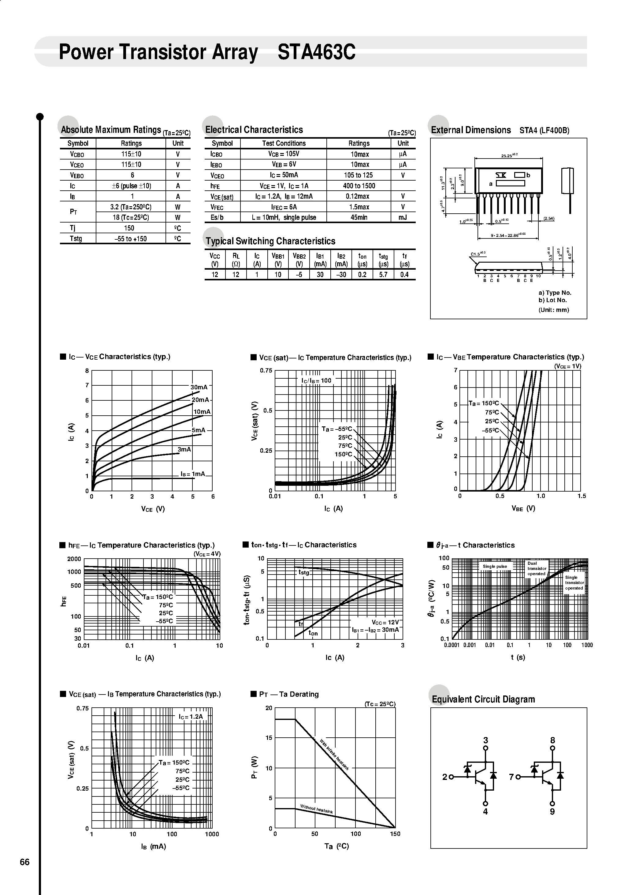 Даташит STA463C - Power Transistor Array страница 1