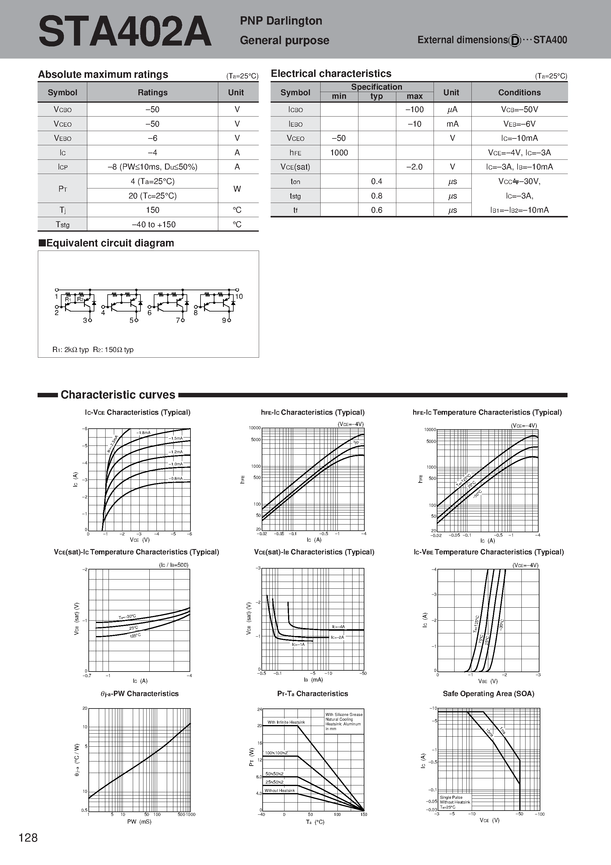 Даташит STA402A - PNP General purpose страница 1