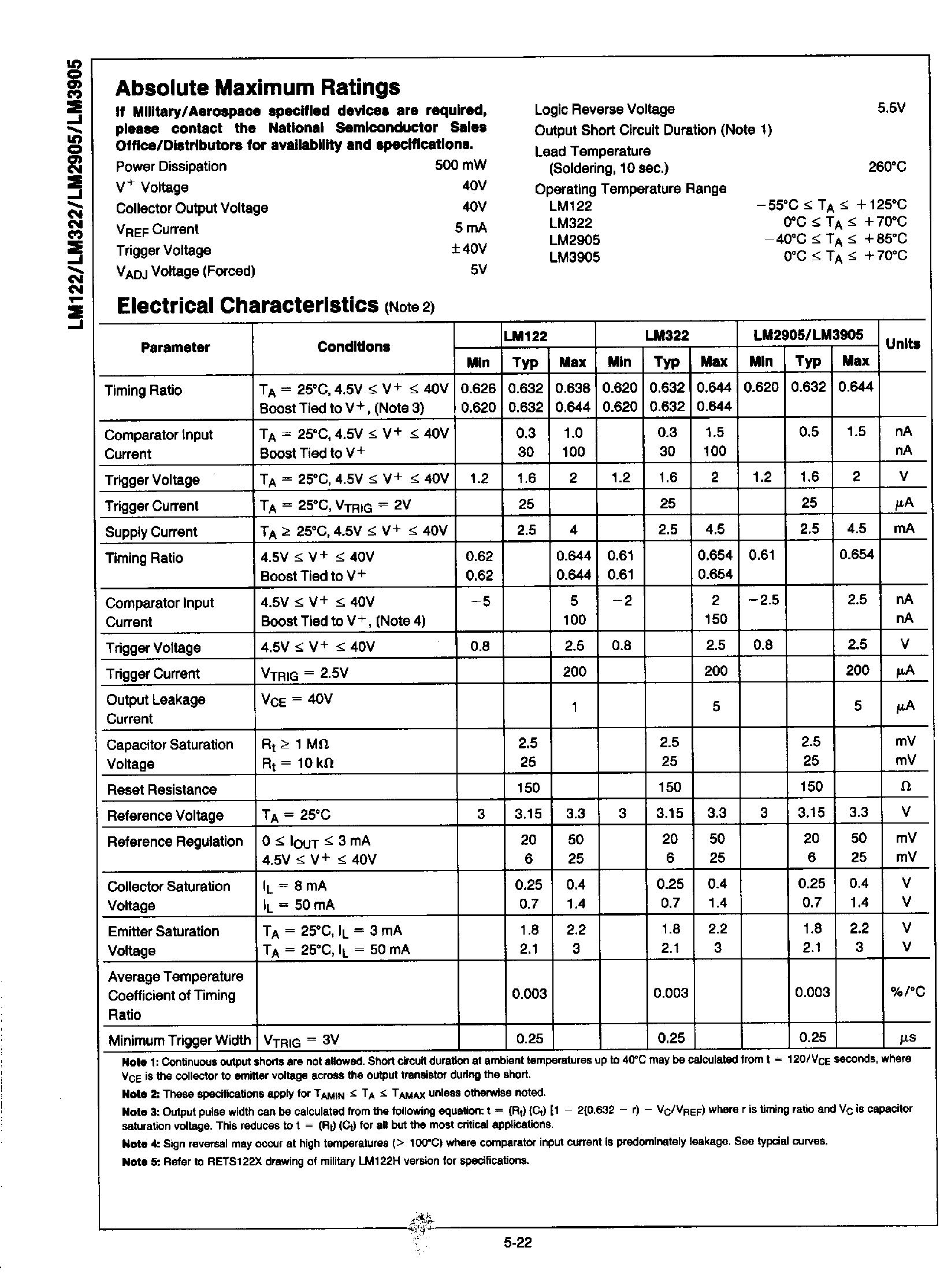 Datasheet LM2905 - Precision Timers page 2