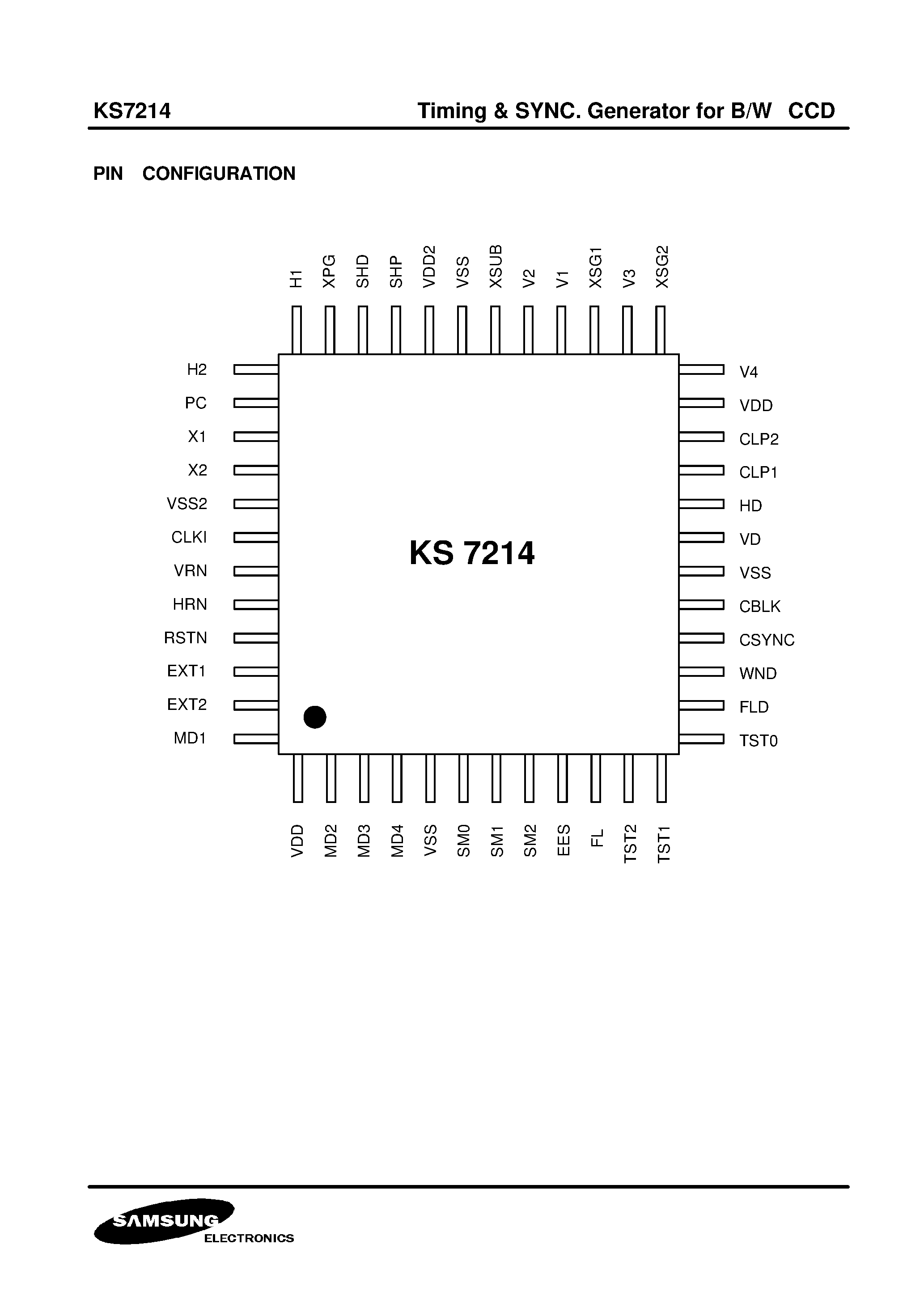 Datasheet KS7214 - TIMING & SYNC. GENERATOR FOR B/W CCD page 2