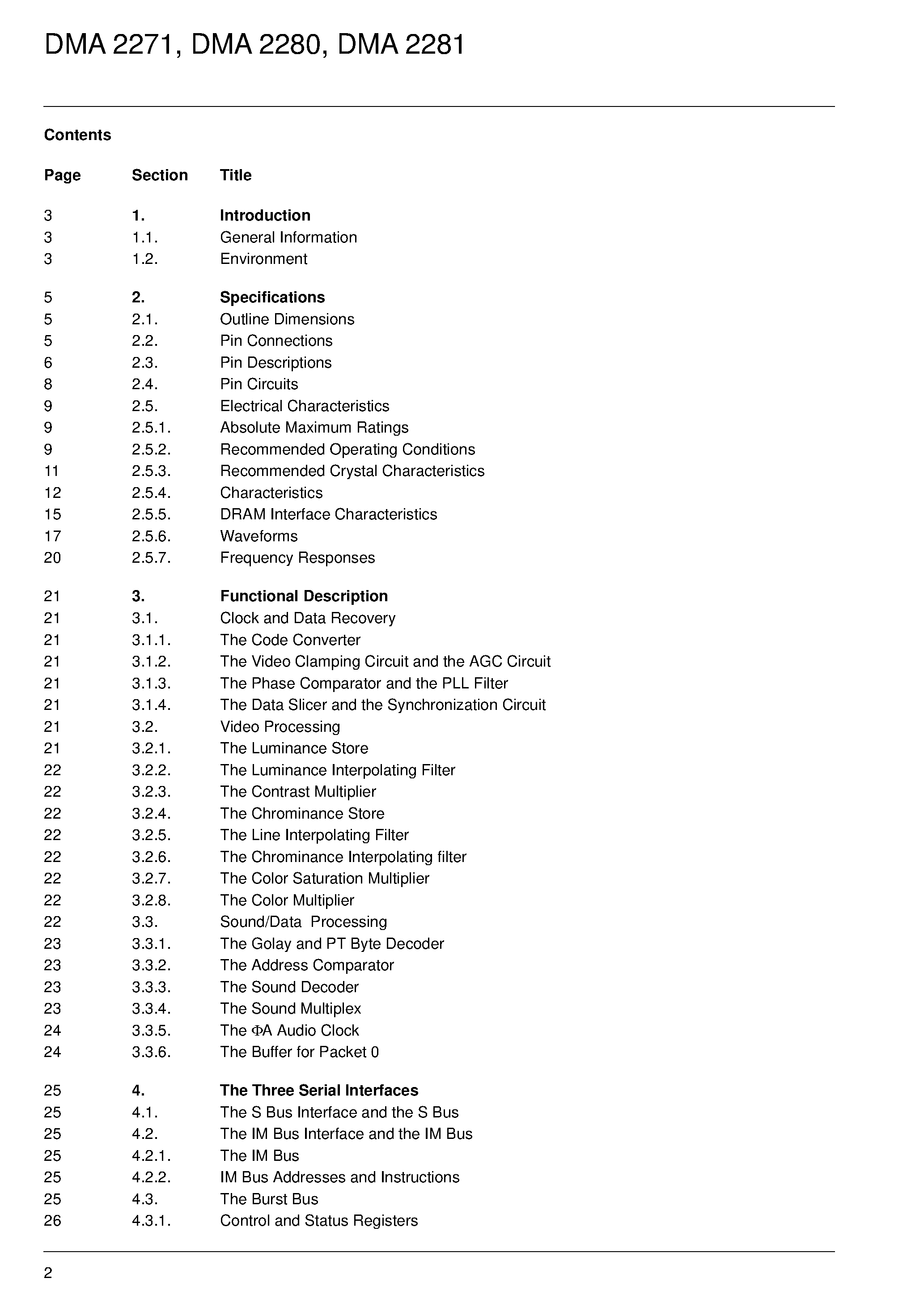 Datasheet DMA2281 - C/D/D2-MAC Decoder page 2