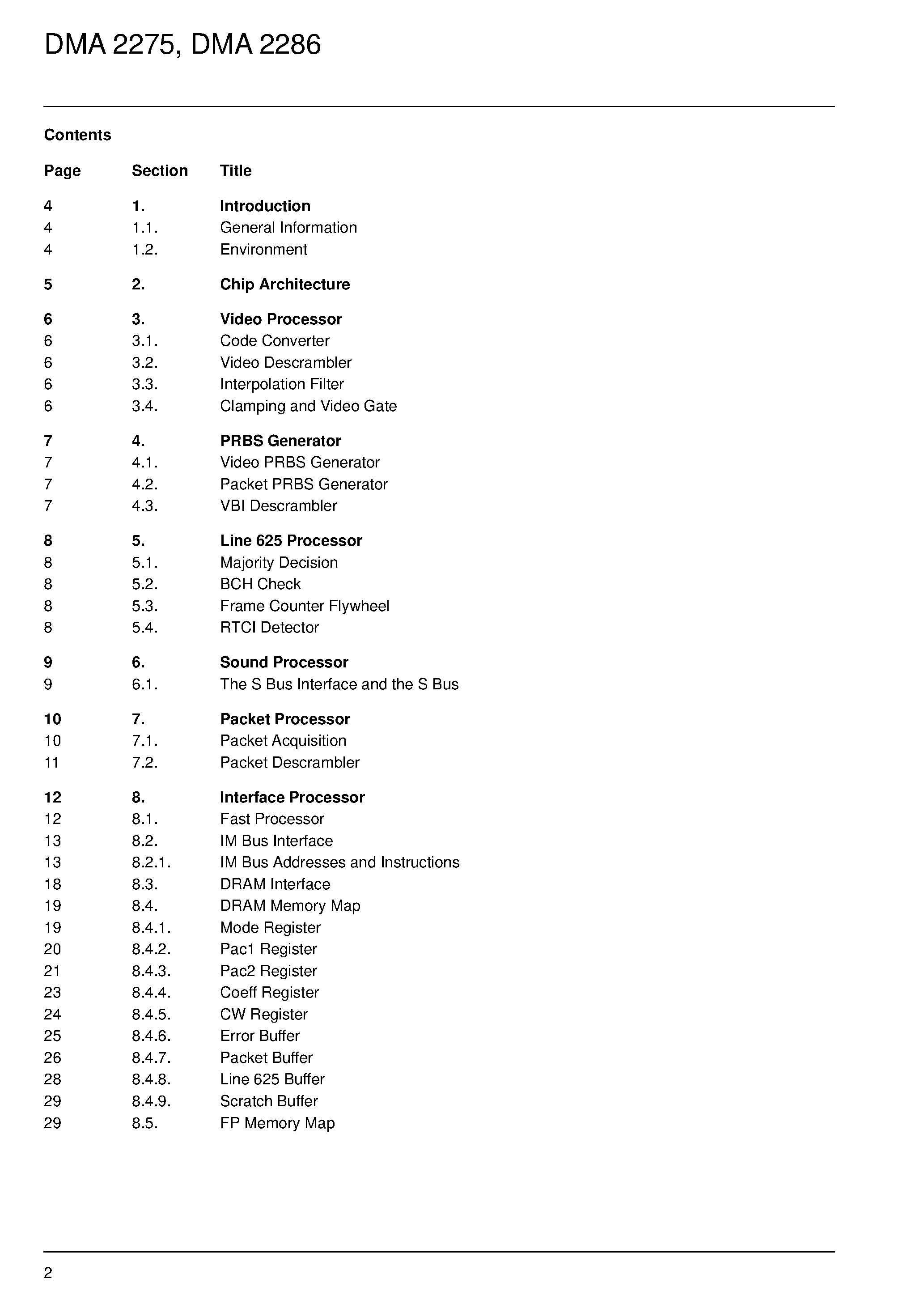 Datasheet DMA2286 - C/D/D2-MAC Descrambler page 2