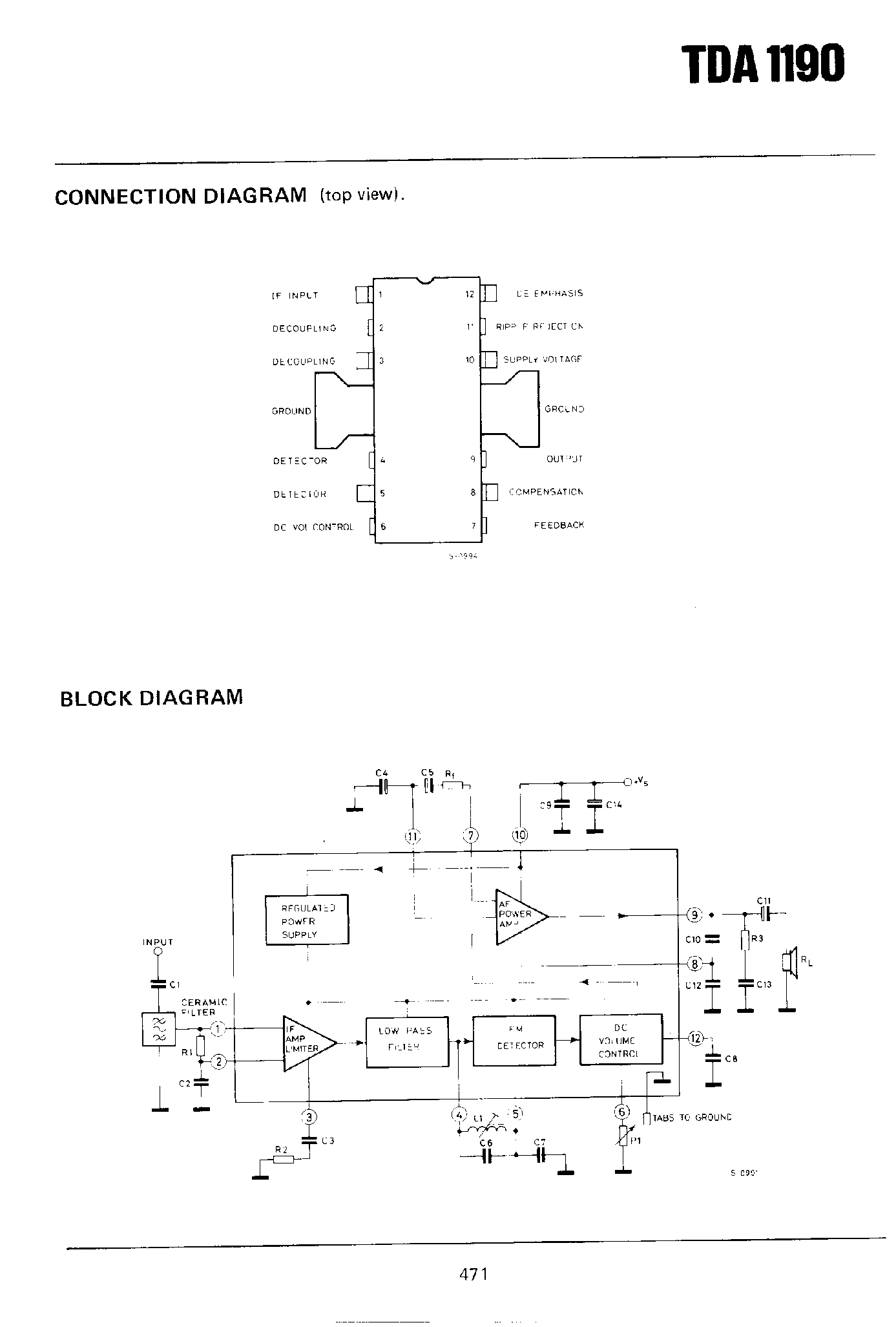 Datasheet TDA1190 - TV Sound System page 2