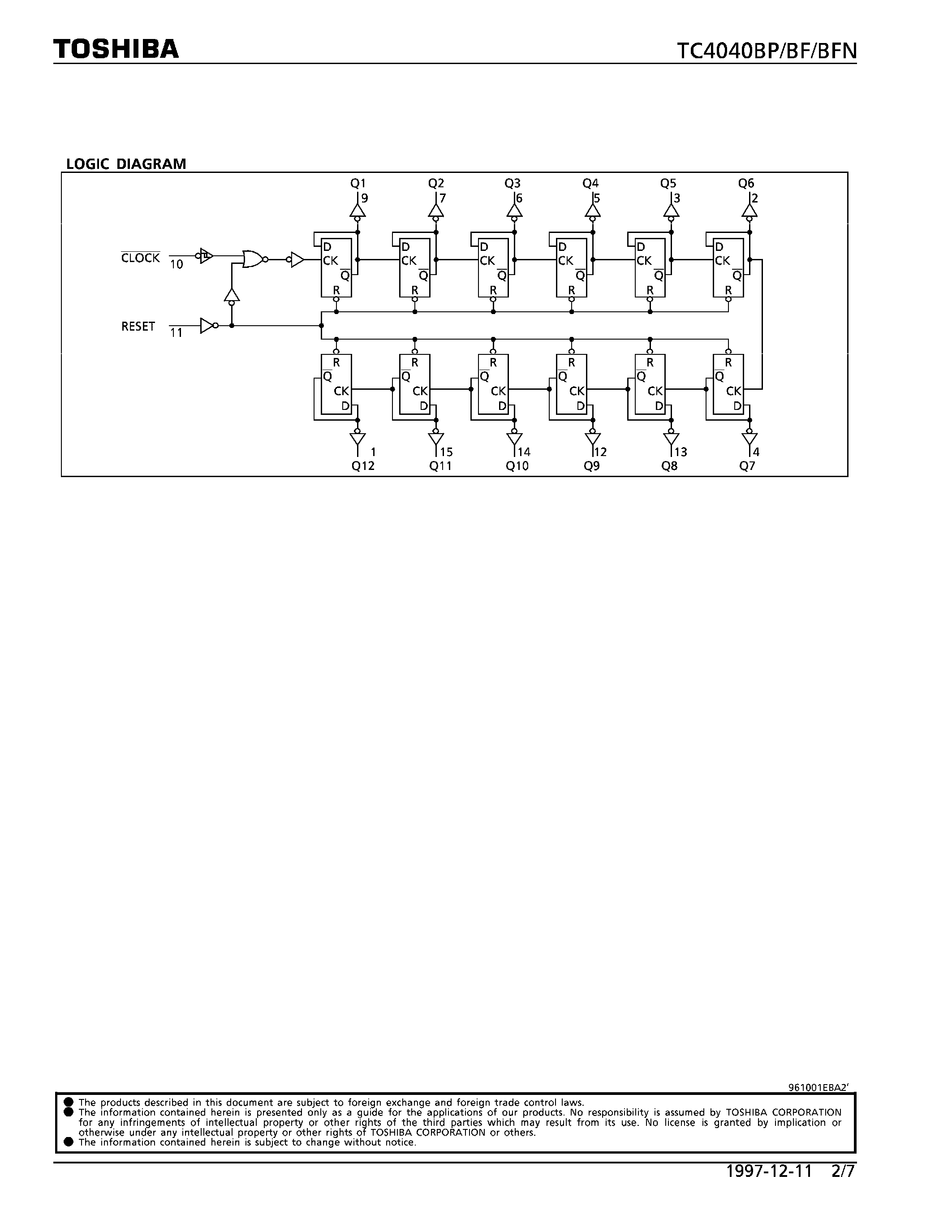 Даташит TC4040 - 12 STAGE RIPPLE - CARRY BINARY COUNTER/DIVIDERS страница 2