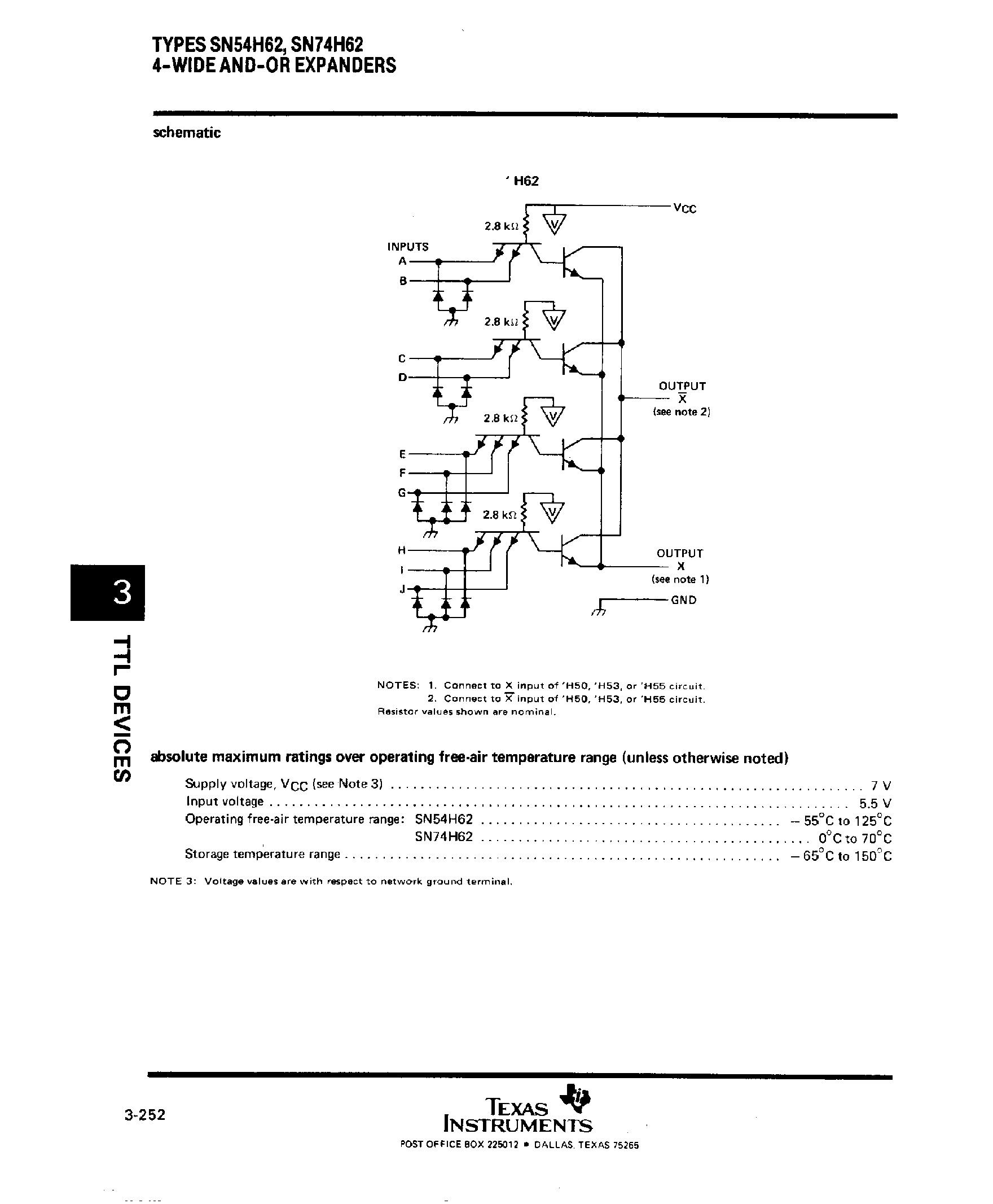 Даташит SN74H62 - 4 Wind And-Or Expanders страница 2