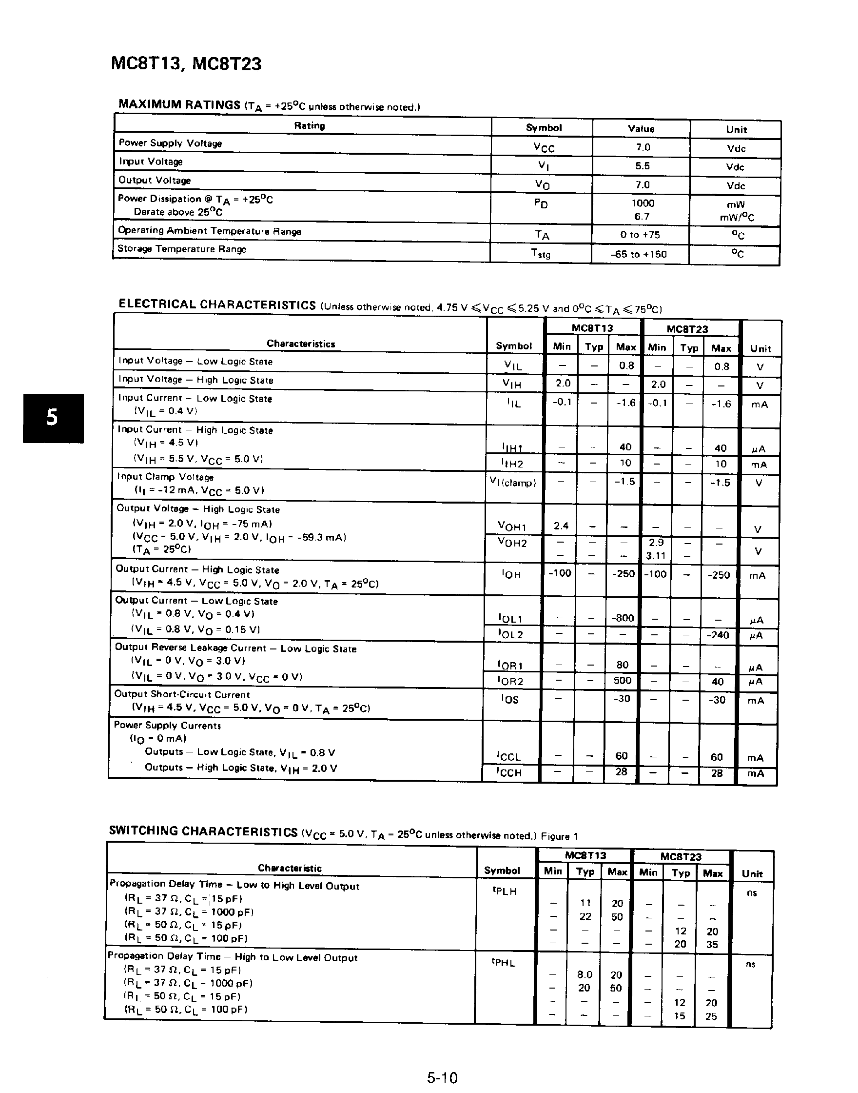 Datasheet MC8T23 - (MC8T13) Dual Line Drivers page 2