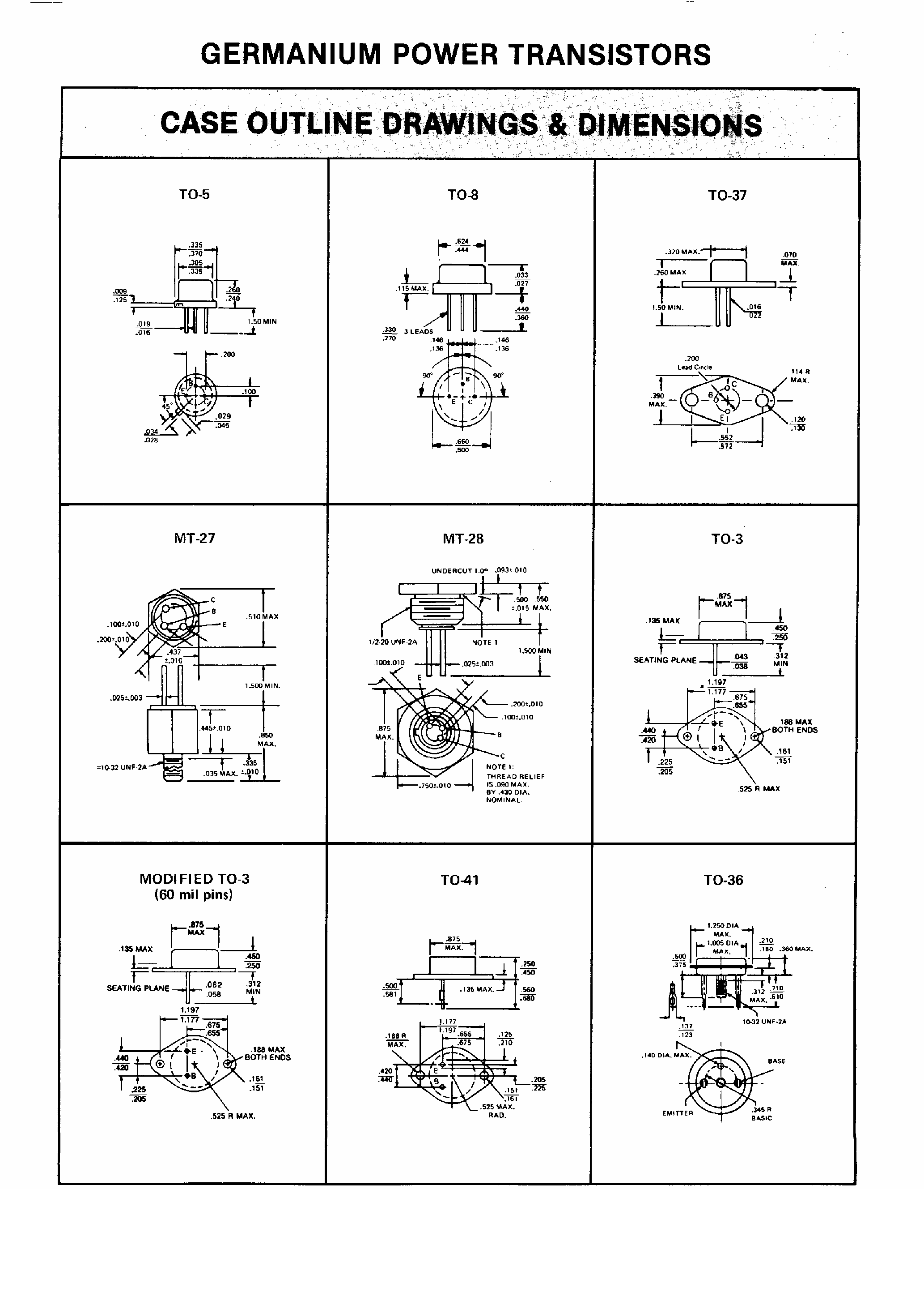 Даташит 2N1605 - Germanium NPN Transistors страница 2