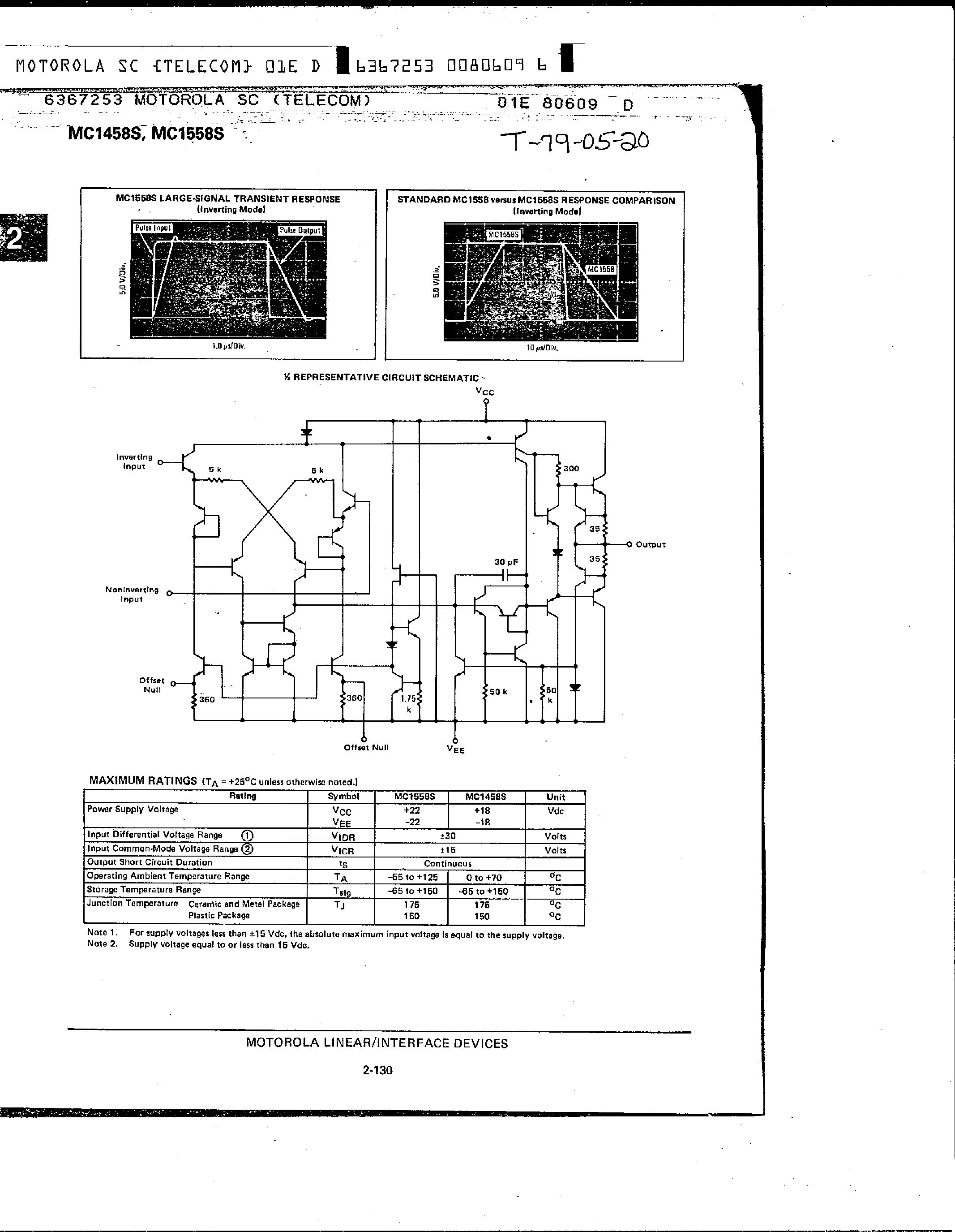 Даташит MC1458S - Dual Operational Amplifiers страница 2