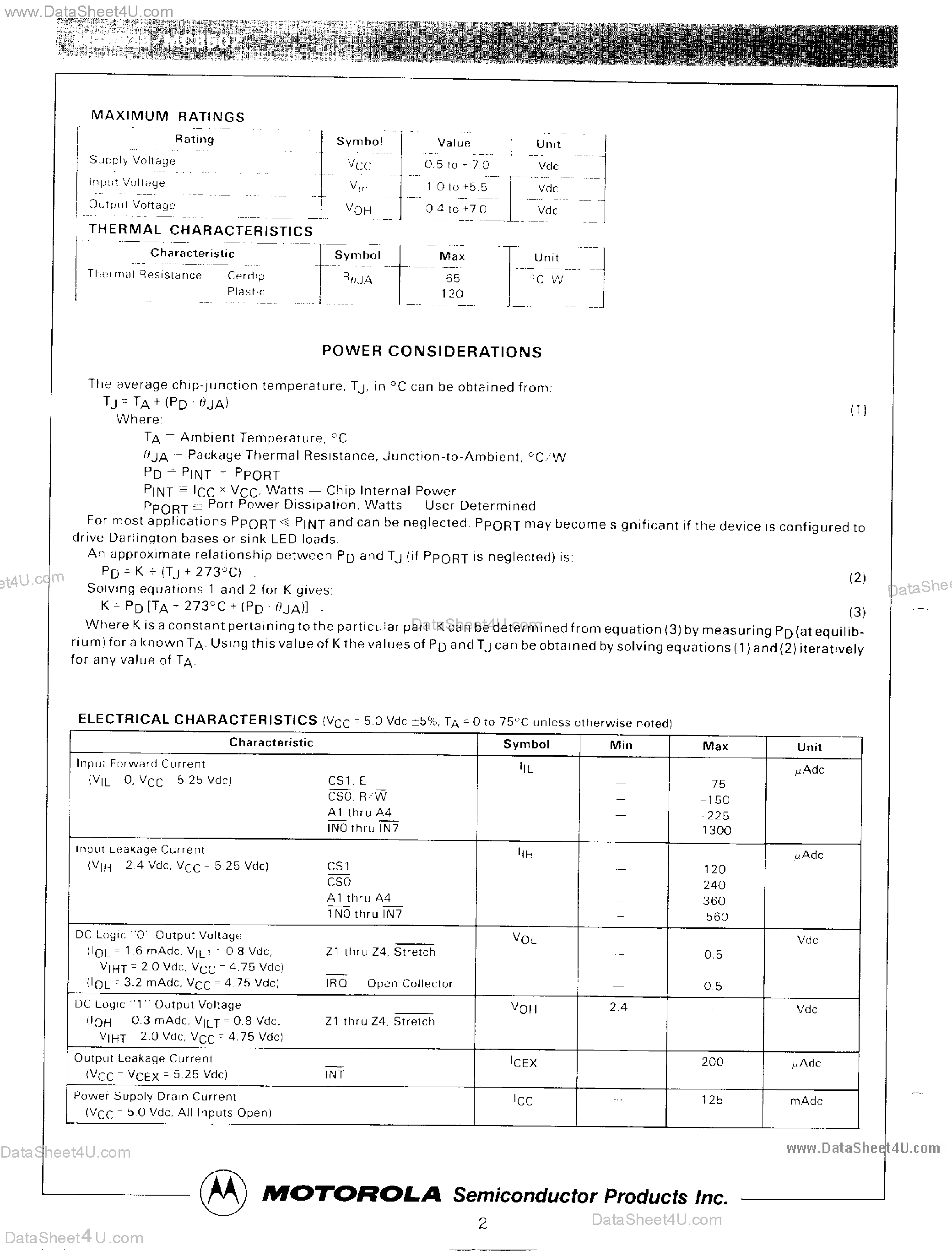 Даташит MC8507 - PRIORITY INTERRUPT CONTROLLER страница 2