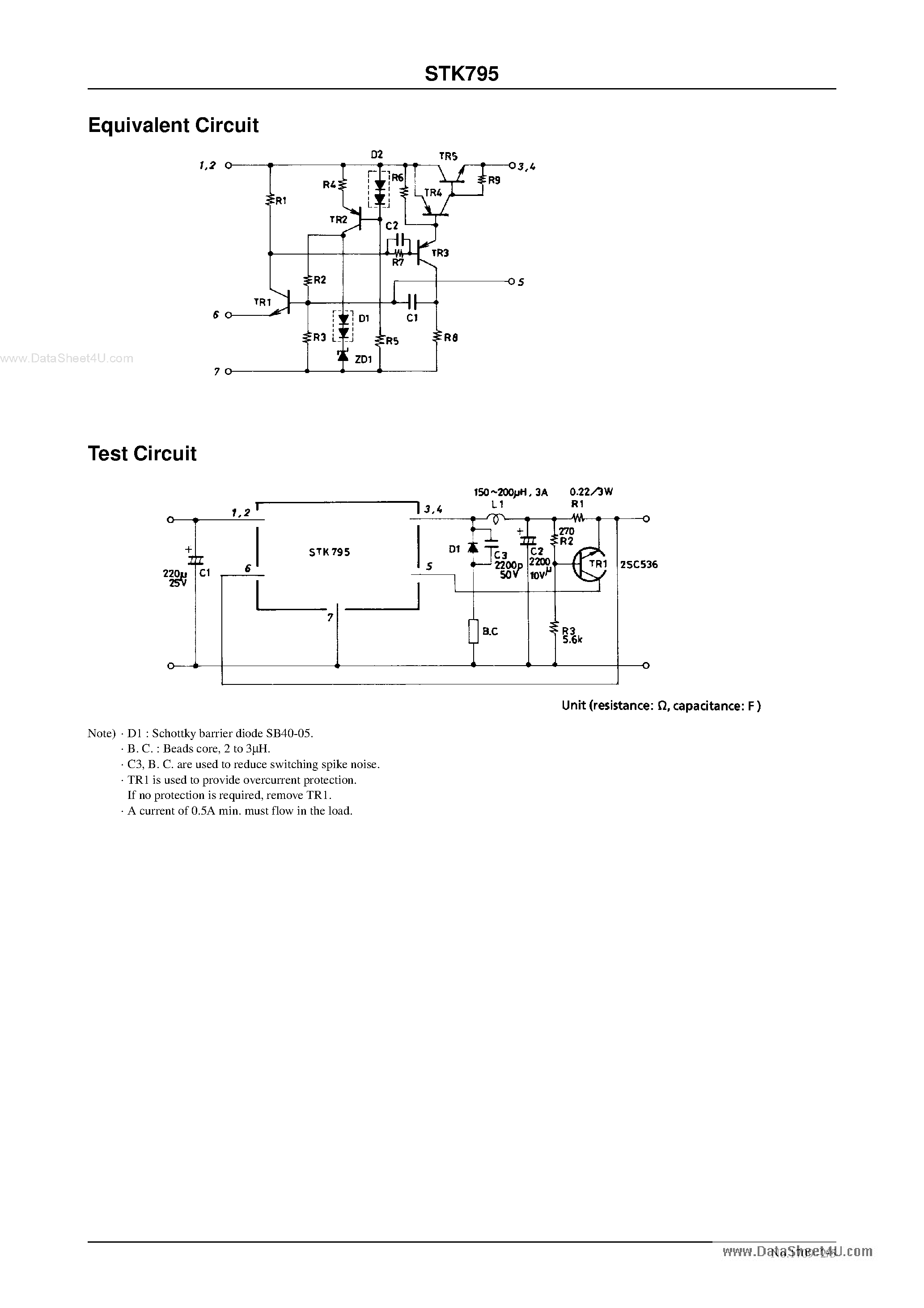 Datasheet STK795 - Chopper Type Voltage Regulator page 2